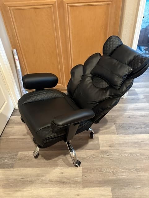 COMHOMA Big and Tall Office Chair with Upgrade Footrest, Heavy Duty Gaming Chair High Back Executive Chair with Spring Lumbar Support for Lower Back Pain Relief, 150°Reclining Adjustable Armrests customer photo 1