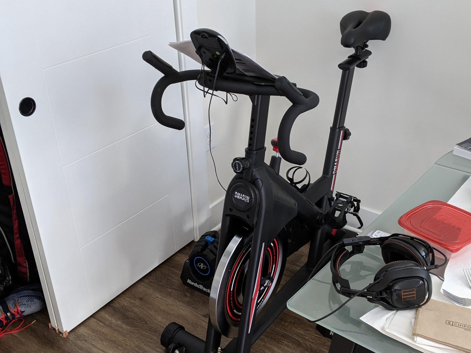 DMASUN Exercise Bike, Silent Magnetic Resistance Stationary Bike for Home with 330 LBS Capacity, Pedals with Anti-loosening Nuts, Indoor Bike with Comfortable Seat Cushion, Digital Display with Tablet Holder customer photo 2