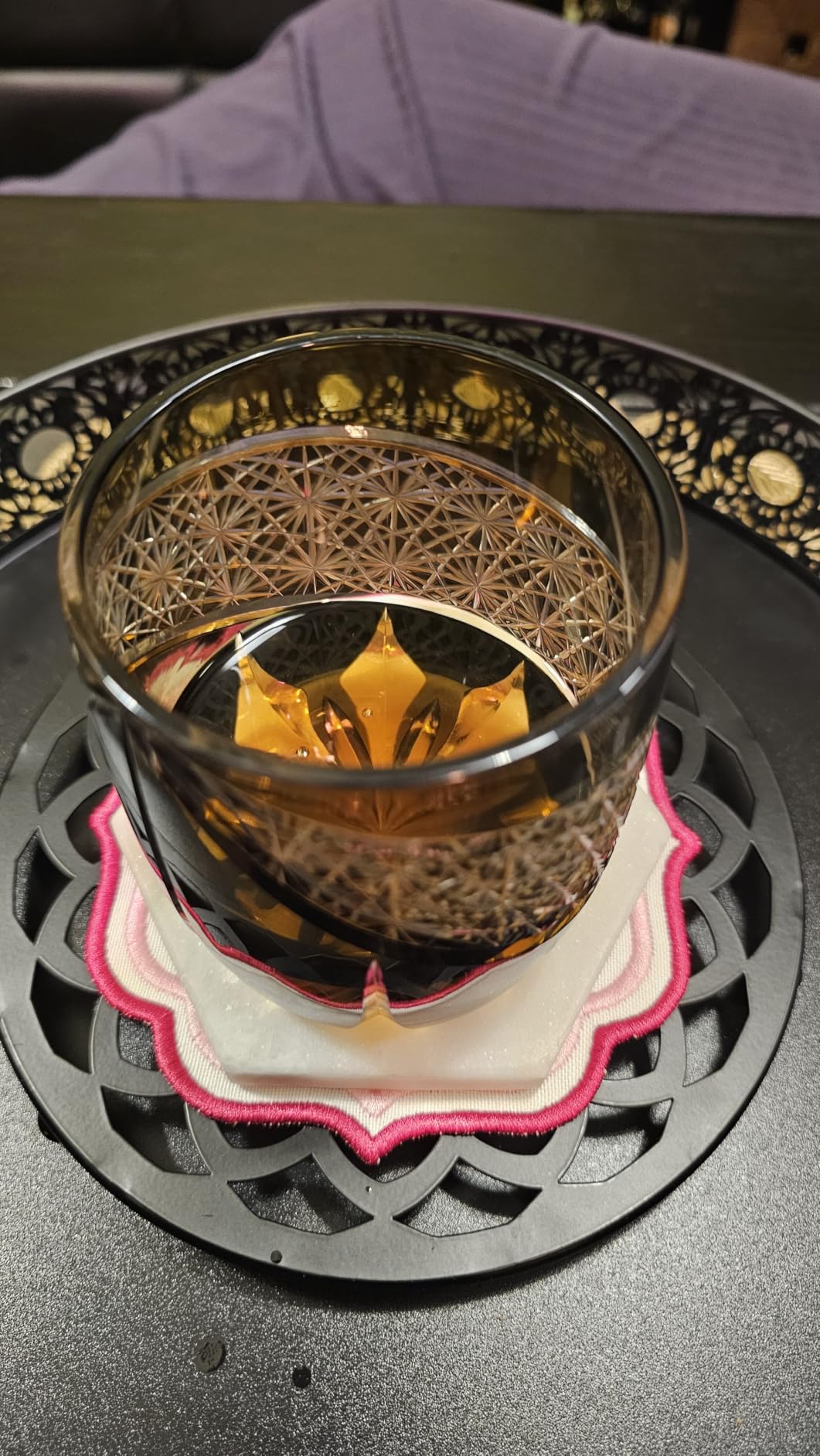 Edo Tokyo Kiriko Style Whiskey Glass - Handmade Crystal Drinking Cups for Bourbon, Scotch, Spirits & Cocktails | Cut Glass Design, Japanese Style Old Fashioned Glass 11.16Oz (Baroque) customer photo 2