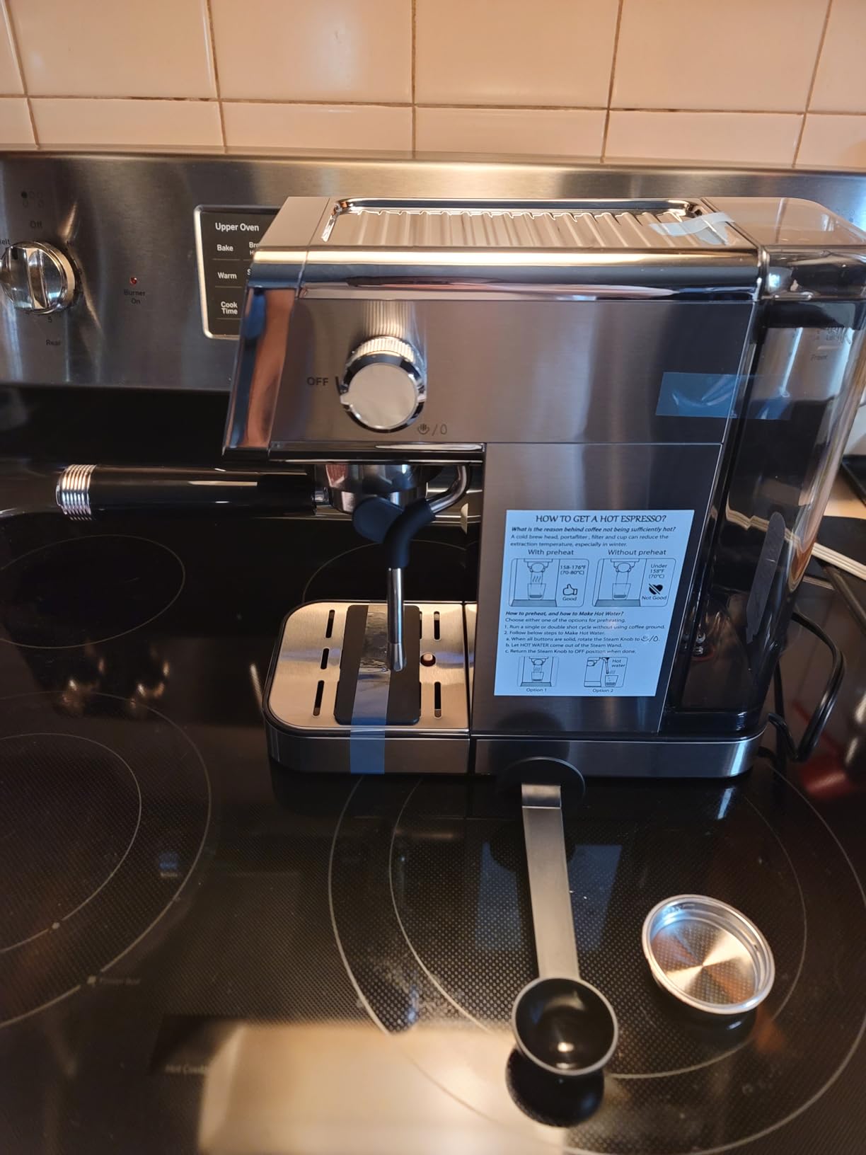 AMZCHEF 20 Bar Compact Home Espresso Coffee Machine, Matte Silver customer photo 1