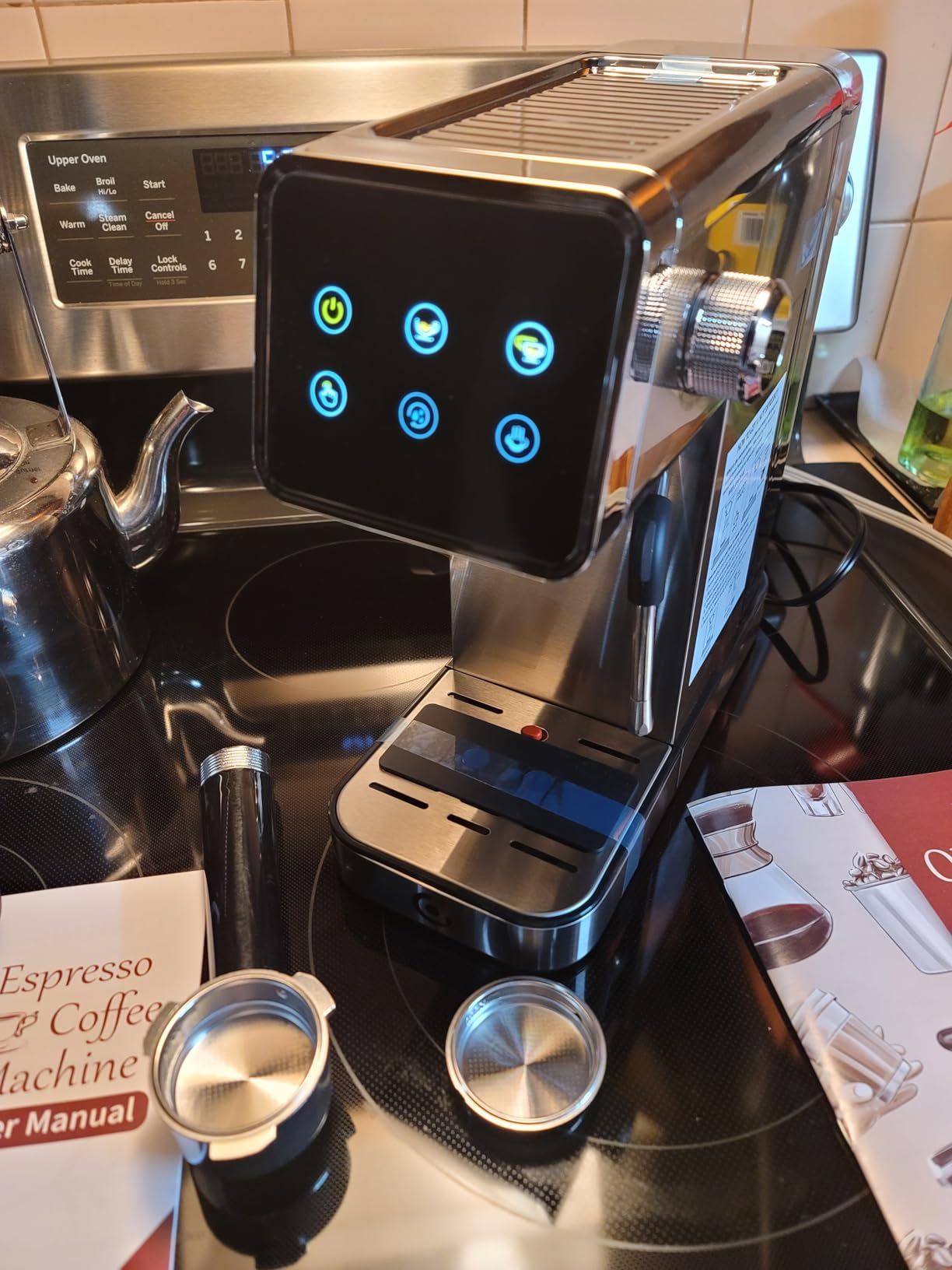 AMZCHEF 20 Bar Compact Home Espresso Coffee Machine, Matte Silver customer photo 2
