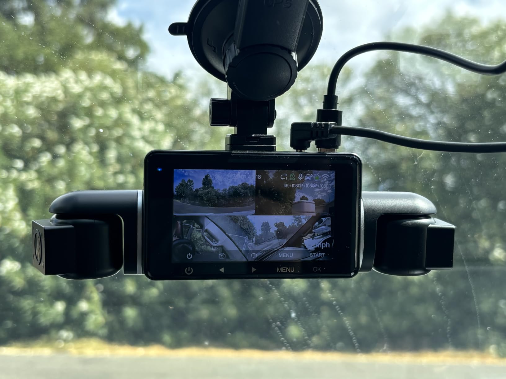 Icesky 4K Dash Cam Front and Rear Left Right with GPS, 20MB/s WiFi 6 | Include 128GB SD Card, G-Sensor, 5.8GHz WiFi6, Parking Mode, 8 IR Lights, 4K Front 1080P Rear/Left/Right, 360° 4 Channel customer photo 1