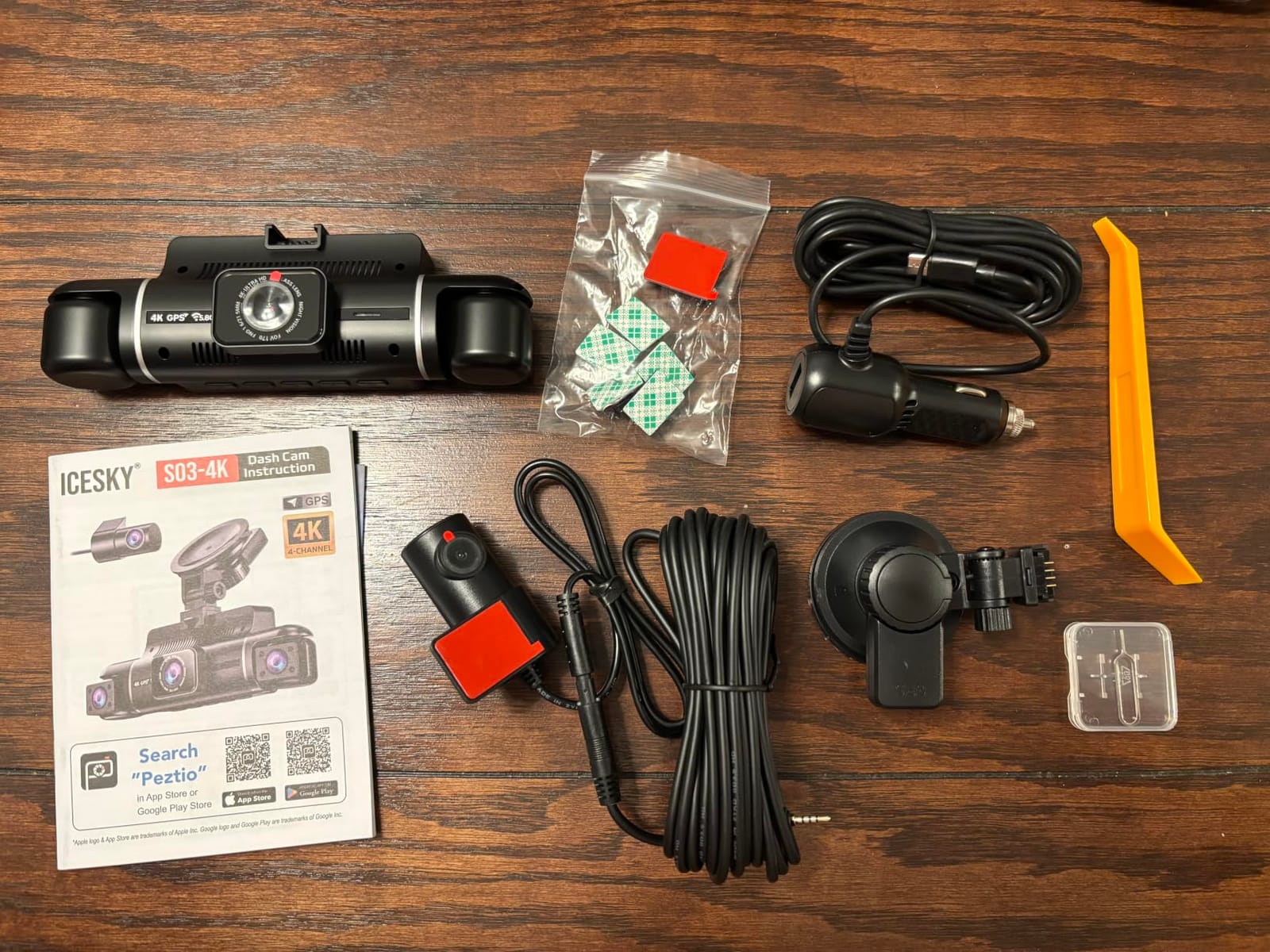 Icesky 4K Dash Cam Front and Rear Left Right with GPS, 20MB/s WiFi 6 | Include 128GB SD Card, G-Sensor, 5.8GHz WiFi6, Parking Mode, 8 IR Lights, 4K Front 1080P Rear/Left/Right, 360° 4 Channel customer photo 2