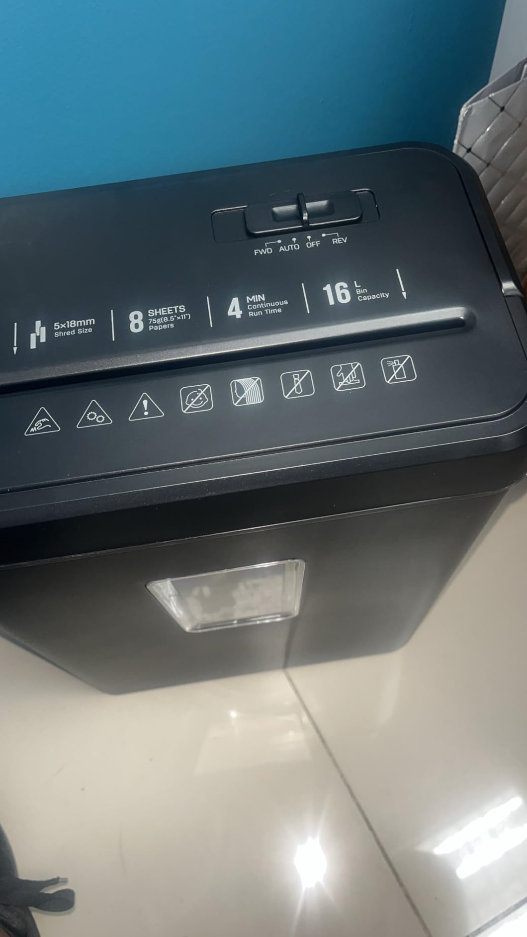 Locksworth 16-Sheet Cross Cut Paper Shredder, 6 Gallon Heavy Duty Commercial Shredder for Home Office, P-4 High Security Shredders for Paper/CD/Credit Card/Staple/Clip, 60 Mins Continuous Running customer photo 2