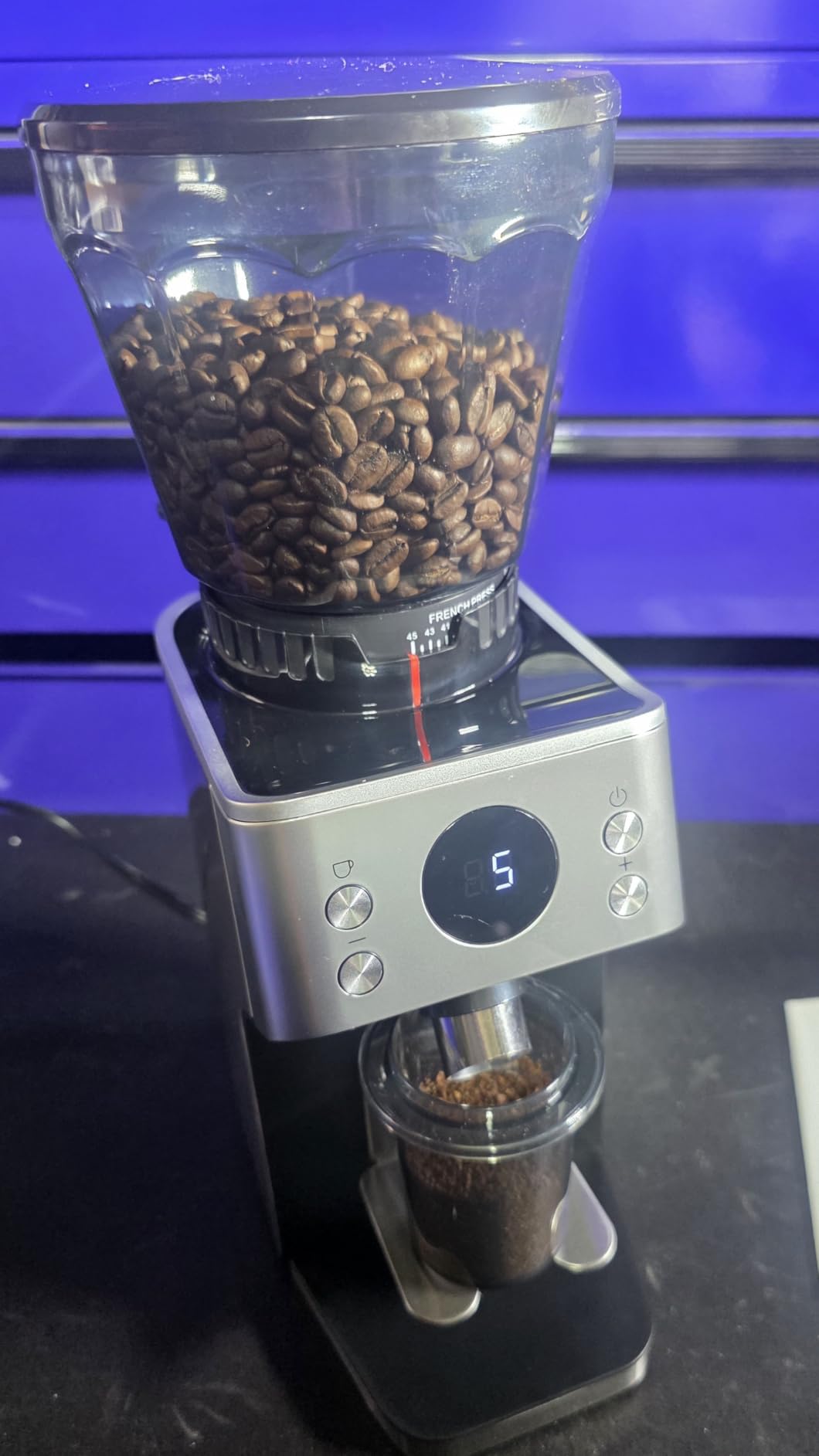 AAOBOSI Espresso Coffee Grinder, Anti-Static, 45 Grind Settings, 40s Timer | Conical Burr, 51/53mm Portafilter Holder, Easy Clean, Compact Design Touch Screen, Espresso, Drip, Pour Over & French Press customer photo 1