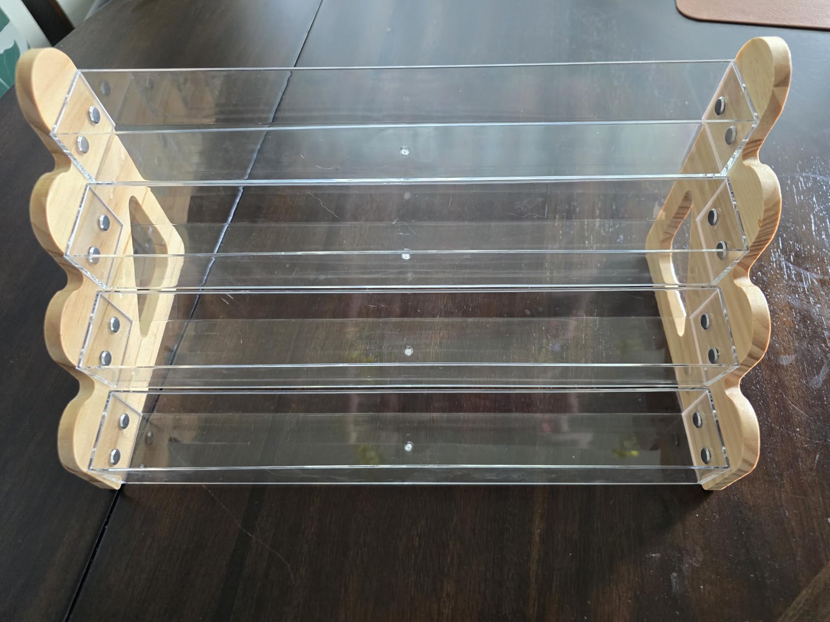 Toy Car Display Stand, 4 Tier Clear Diecast Car Display Rack | 4-tier clear plastic display stand for diecast and toy cars. Space-saving design with sturdy wooden sides. customer photo 2