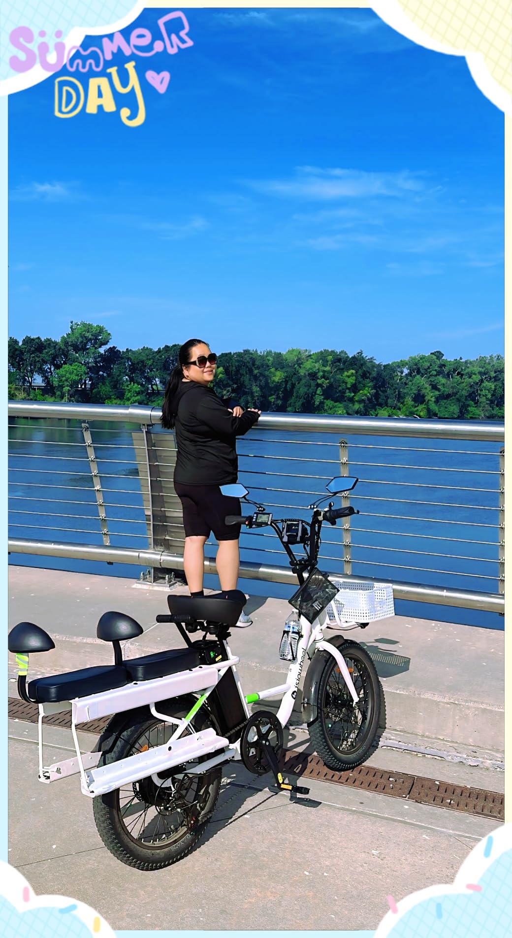isinwheel U7S Electric Bike for Adult, Peak 1500W Motor 48V 20Ah Battery Up to 20+ MPH & 80 Miles Step-Thru Cargo Ebike, 7-Speed All Terrain Fat Tire Front Suspension E-Bike customer photo 1