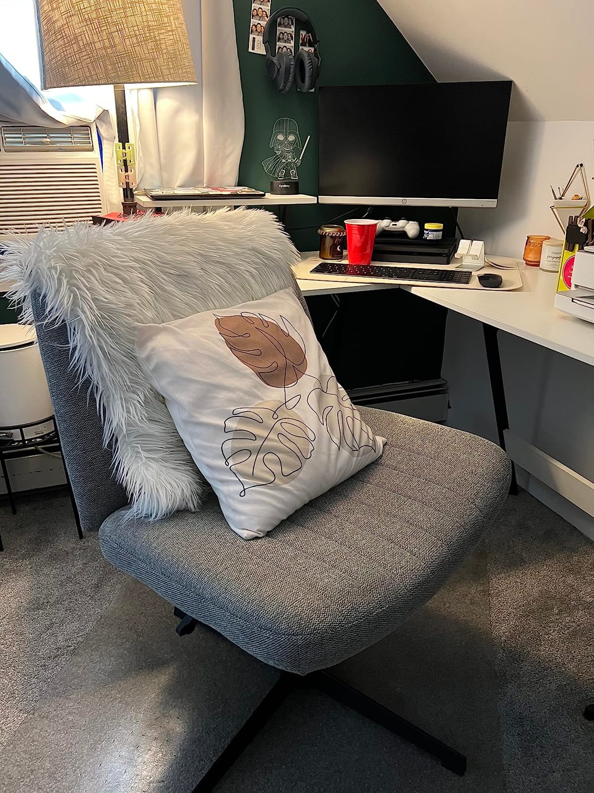 OLIXIS Armless Home Office Chair, Ergonomic Small Desk Chair | Mesh Back, Removable Washable Foam Cushion, Height Adjustable, Rolling Swivel Wheels, Small Space, Black customer photo 1