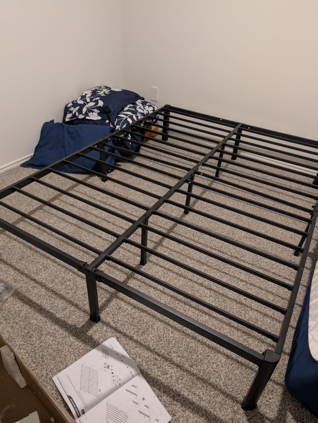 PRAISUN 4000LBS Queen Bed Frame with Charging Station, 14 inch Bedframe | Bed Frame Queen Size with 2 AC Outlets, 1 USB Port & 1 Type-C Port, Bedframe with Mattress Baffle, No Box Spring Needed, Black customer photo 1