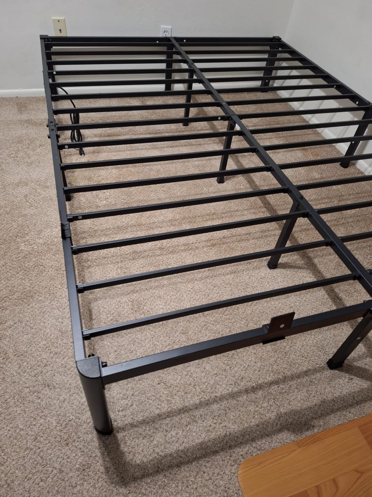 PRAISUN 4000LBS Queen Bed Frame with Charging Station, 14 inch Bedframe | Bed Frame Queen Size with 2 AC Outlets, 1 USB Port & 1 Type-C Port, Bedframe with Mattress Baffle, No Box Spring Needed, Black customer photo 2