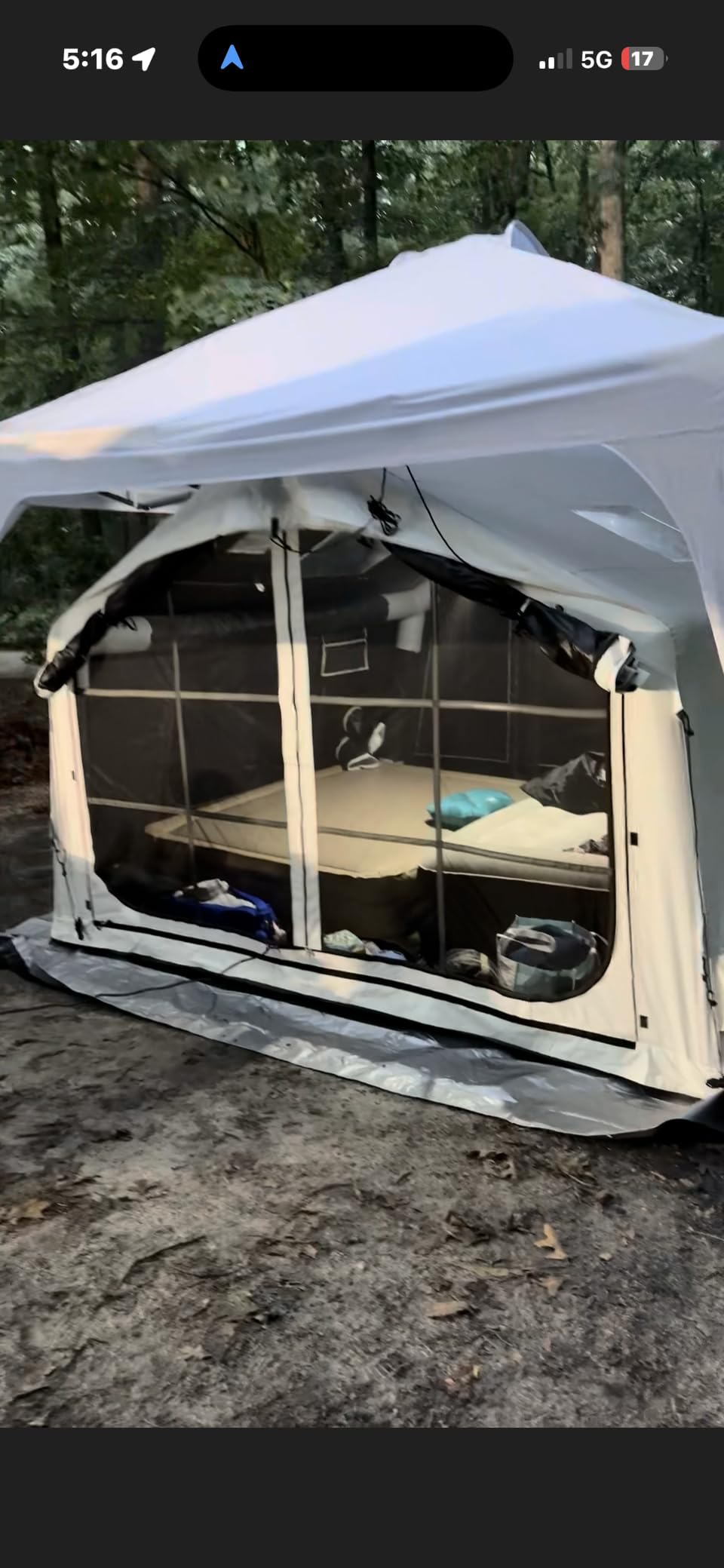 Luxury Large Inflatable Canvas Camping Tent, Skylight Stove Jack | 4-Season Cotton Hot Glamping Air Cabin House Tent, Easy Set Blow Up Big Family XXL AC Port Winter 6-8-10-12 person customer photo 1