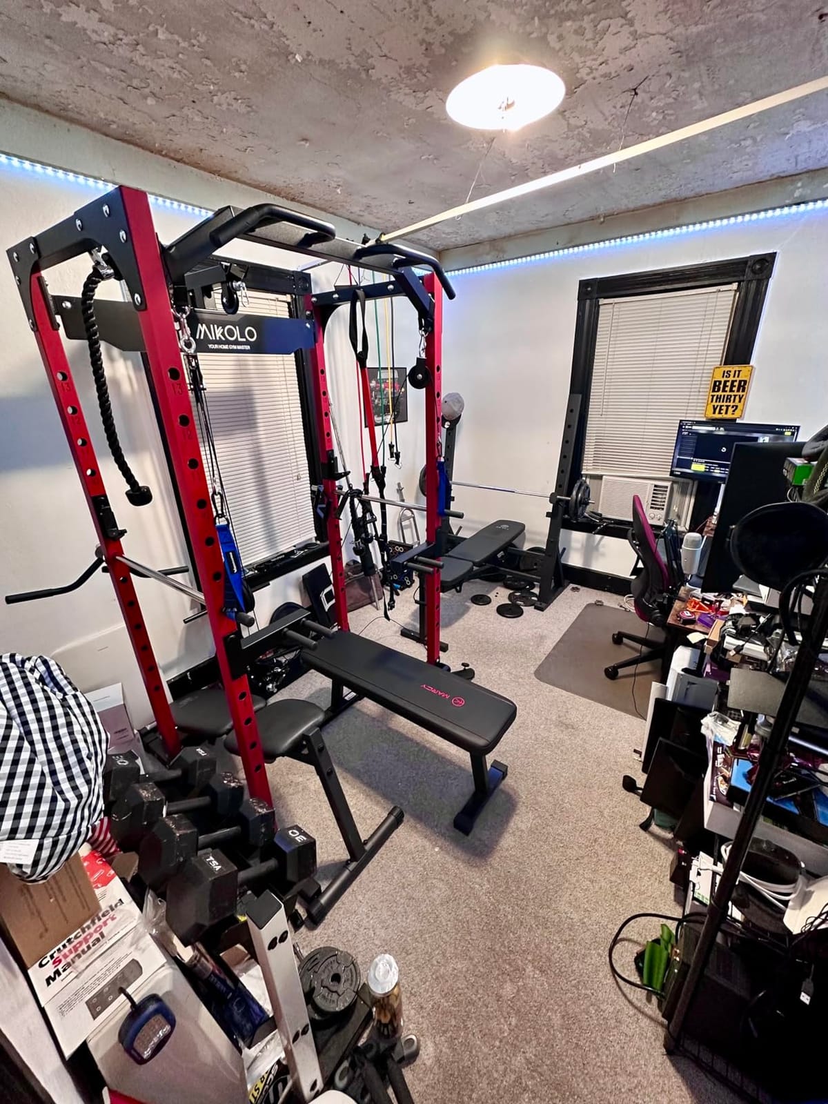 Mikolo F4 2.0 Power Cage with Dual-Track Smooth Pulley System, 1200LBS Power Rack with Leg Hold-Down for Heavy LAT Pulldowns customer photo 1