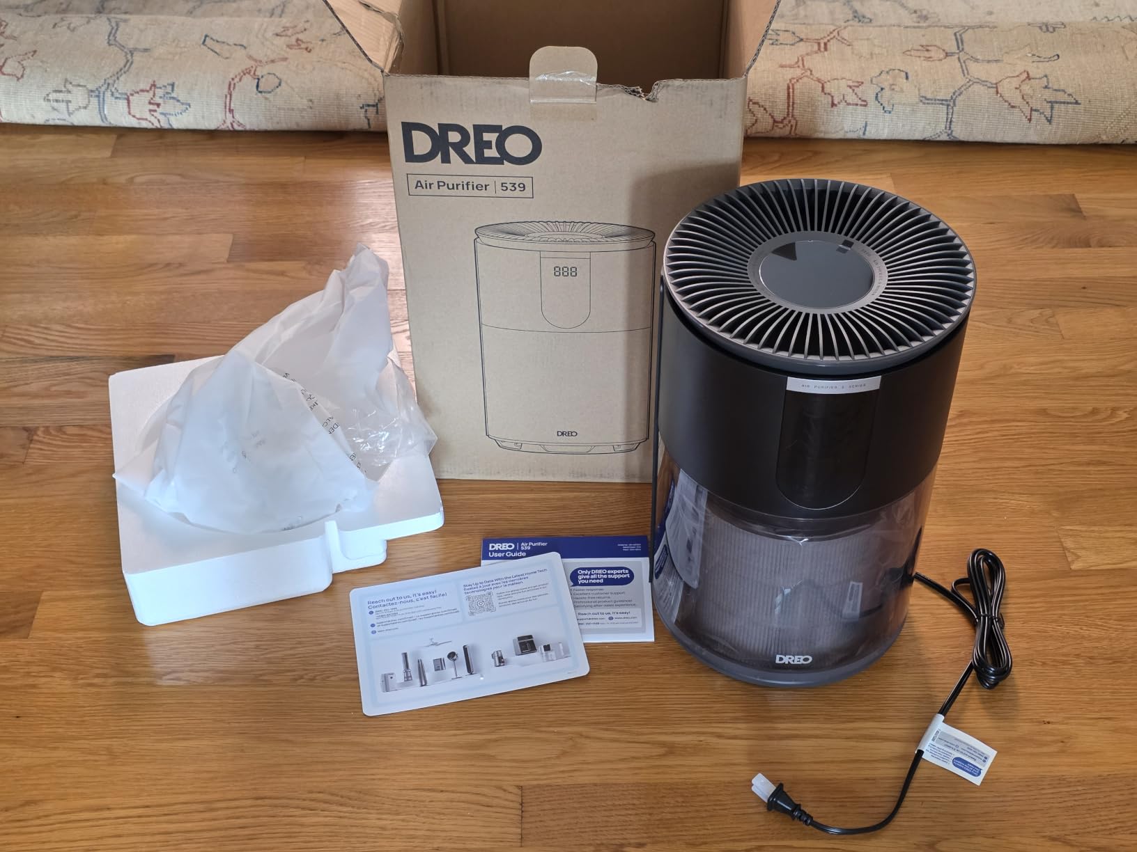 DREO Air Purifier for Home, Up to 1176 ft², HEPA Sleep Mode, Air Purifiers for Large Room & Bedroom, Pets, Smoke, Dust, Pollen & Odors, PM2.5 Monitor, Auto & Turbo Mode, 4 Speeds, DR-HAP009 (Dreo 539) customer photo 2