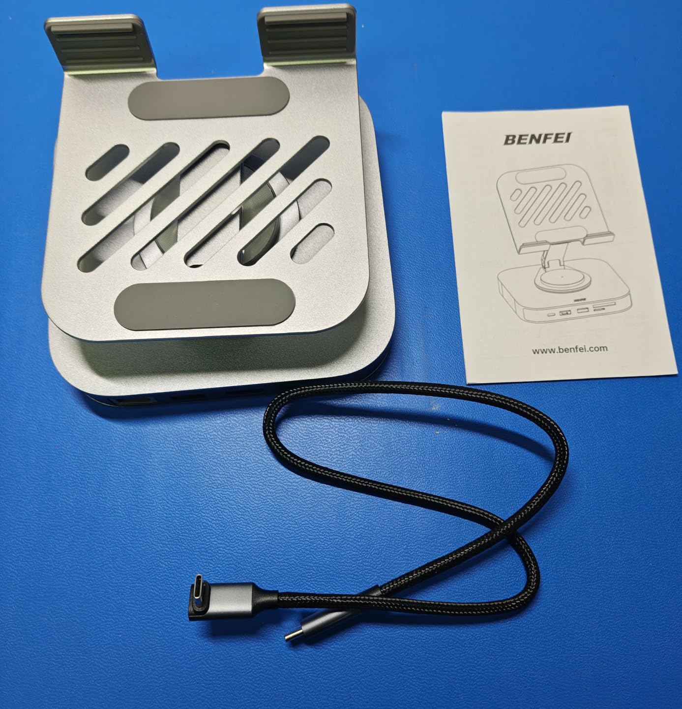 BENFEI USB C Hub Tablet Stand, 9-in-1 Foldable Rotating iPad Docking Station with 4K@60Hz HDMI, Ethernet, 1xUSB-C & 3X USB 3.0, 100W PD, SD/TF Card Reader for iPad Pro/Air/Mini customer photo 2