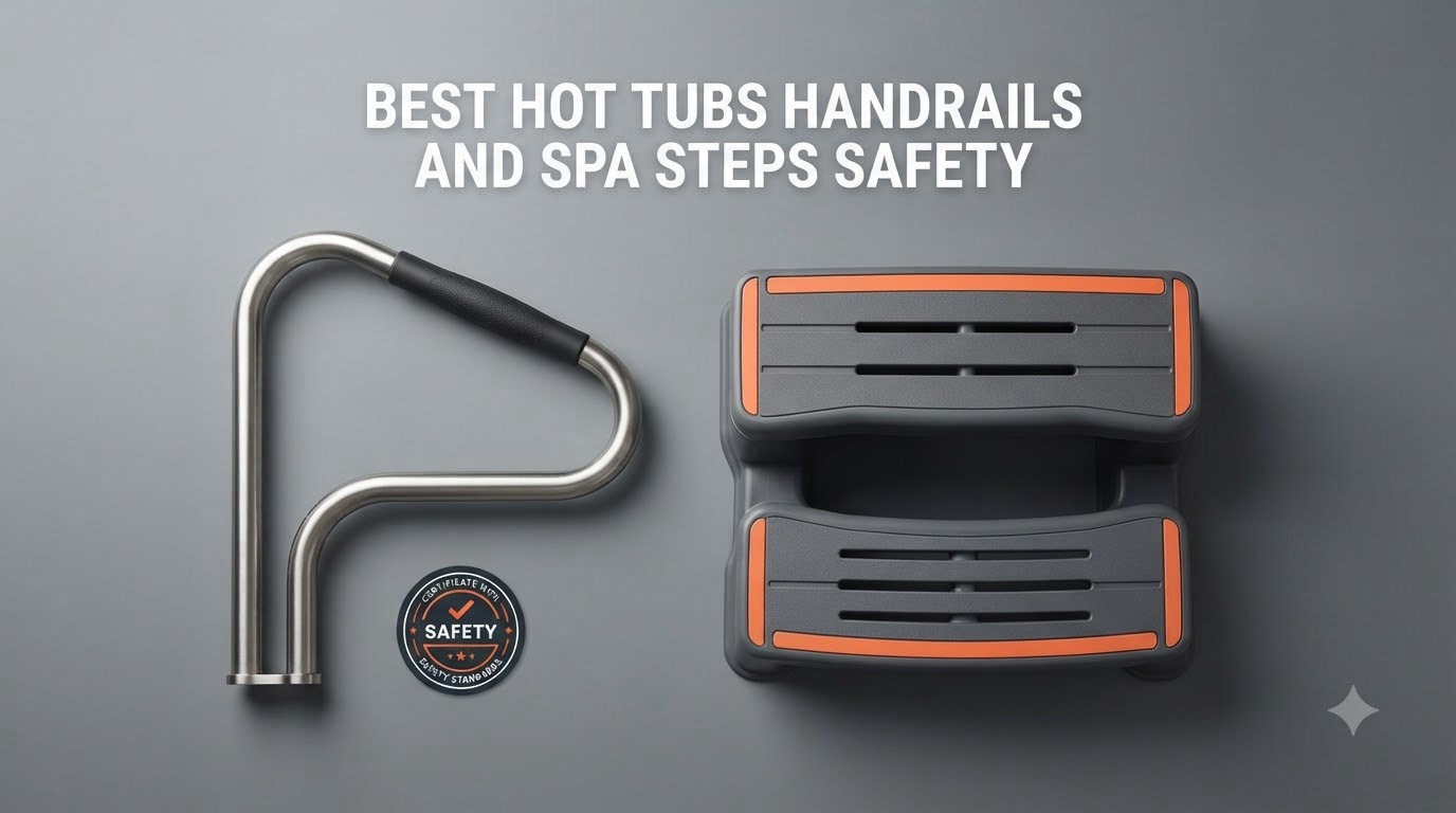 best hot tubs handrails and spa steps safety