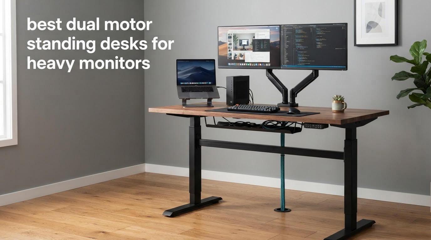 best dual motor standing desks for heavy monitors