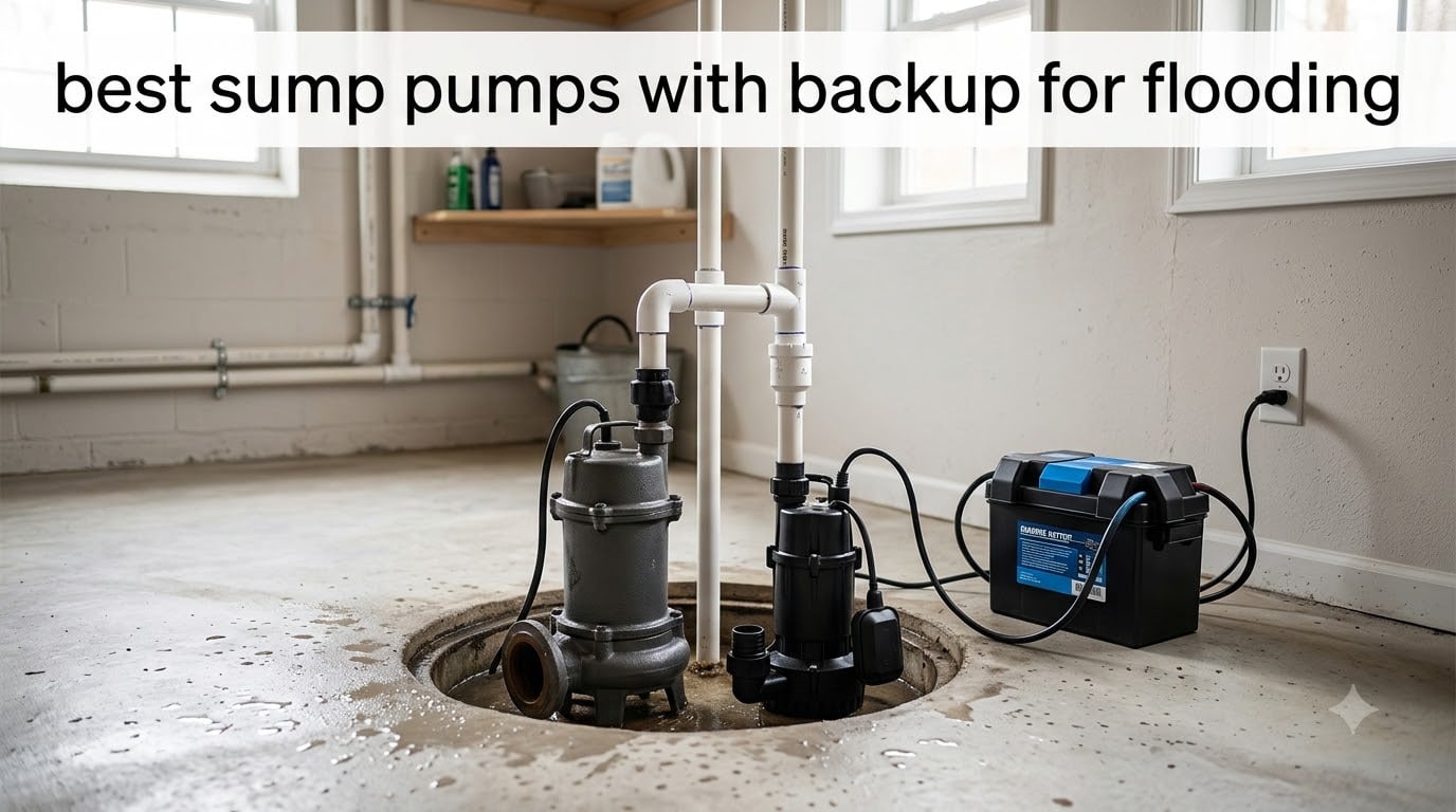 best sump pumps with backup for flooding