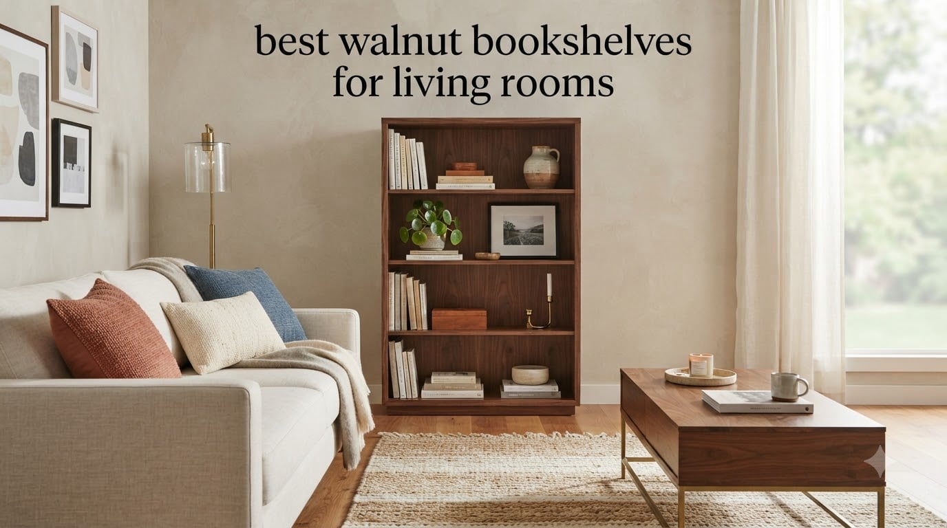 best walnut bookshelves for living rooms