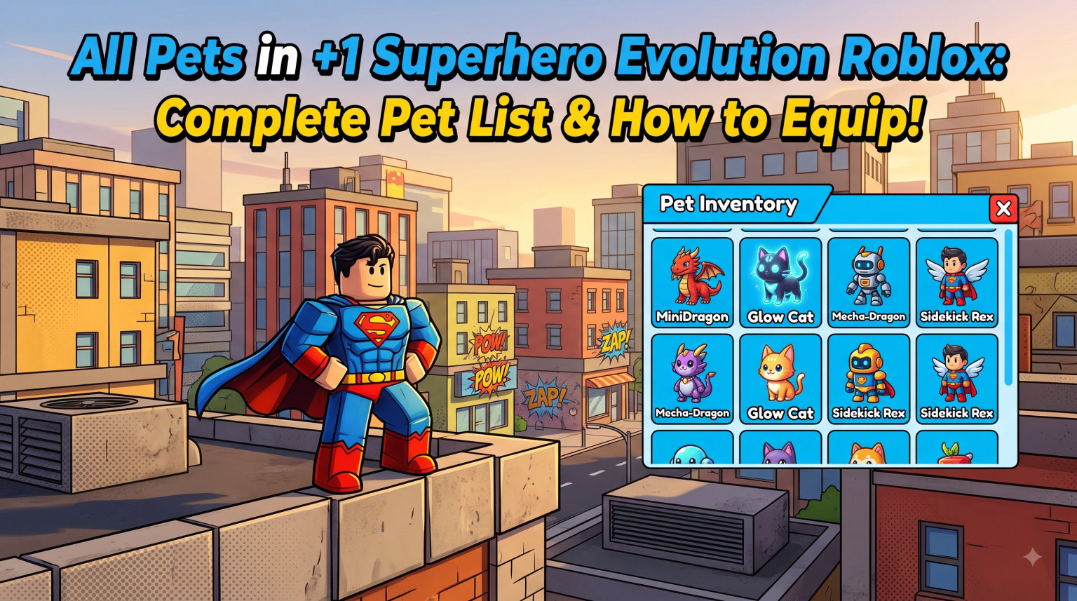 All Pets in +1 Superhero Evolution Roblox: Complete Pet List & How to Equip!