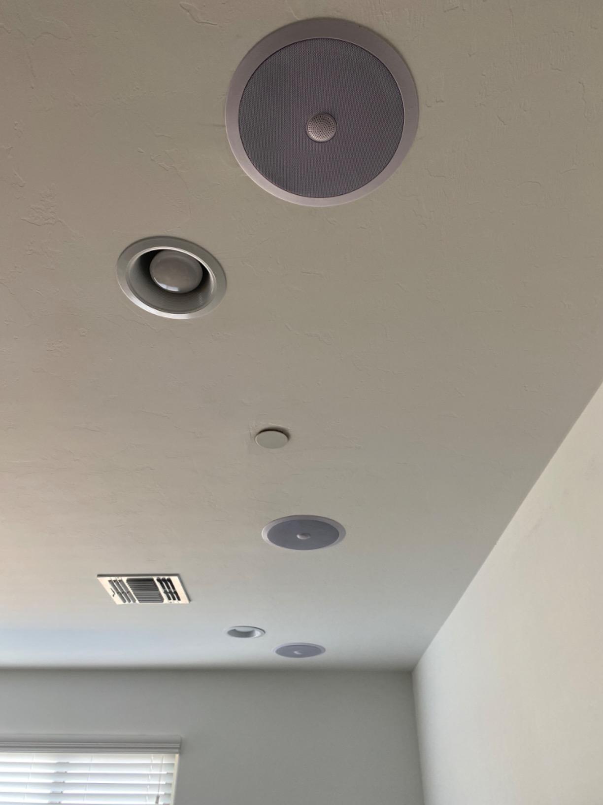 Pyle 8” Ceiling Mount Speakers (Pair)- 2-Way Stereo Speaker System with Easy Install Flush Design - Directable 1” Titanium Dome Tweeter - 55Hz Freq Response for Deep Bass - 300W Peak Power,(White) customer photo 1