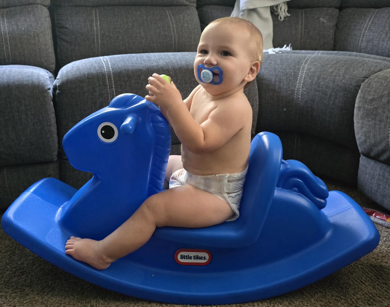 Little Tikes Rocking Horse Blue, 33.00 L x 10.00 W x 17.50 H Inches customer photo 2