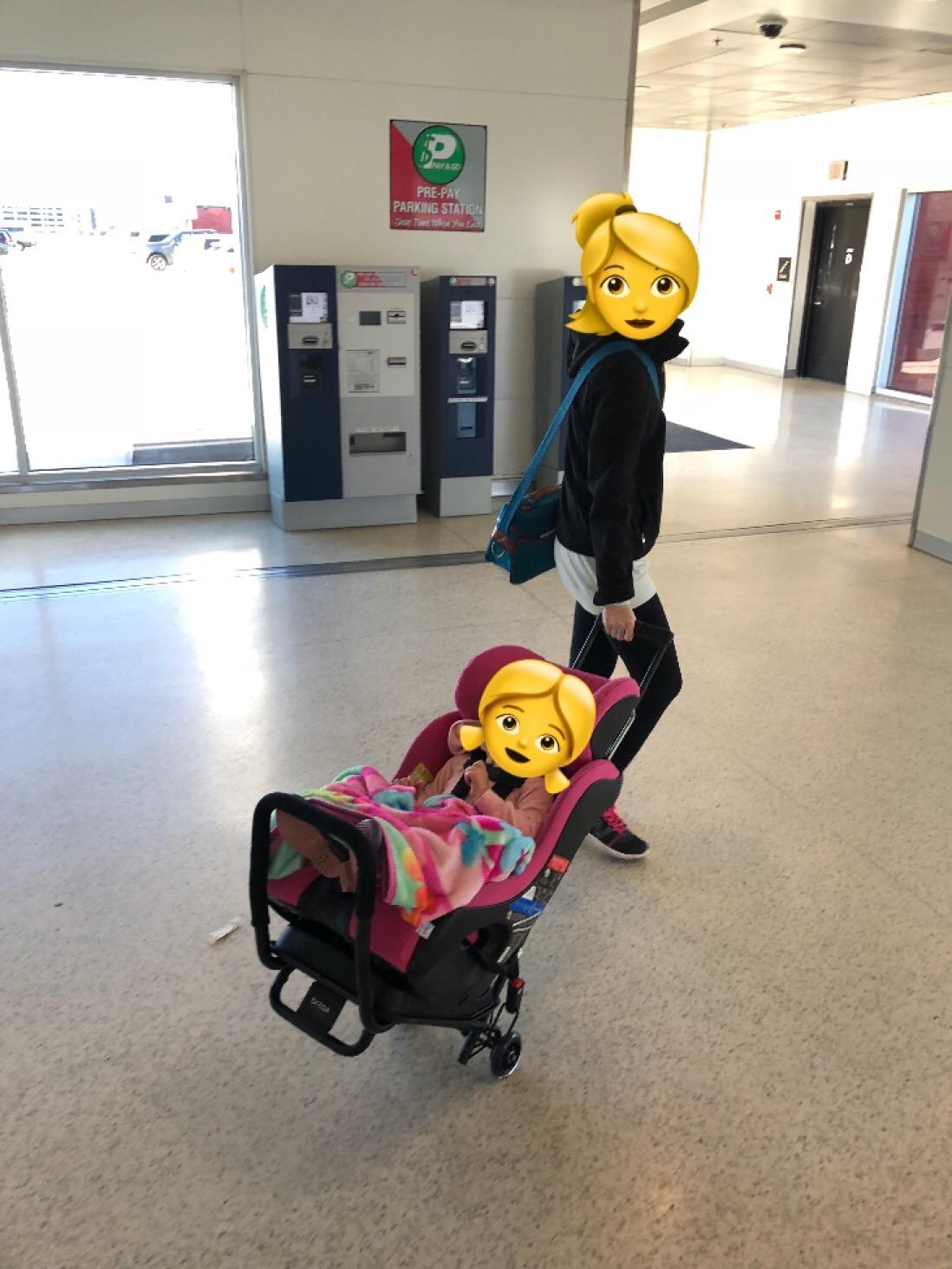 Britax Car Seat Travel Cart | Adjustable Handle + Compact Fold + Fits in Airplane Overhead Bin , Black, 42x13.5x5.5 Inch (Pack of 1) customer photo 2