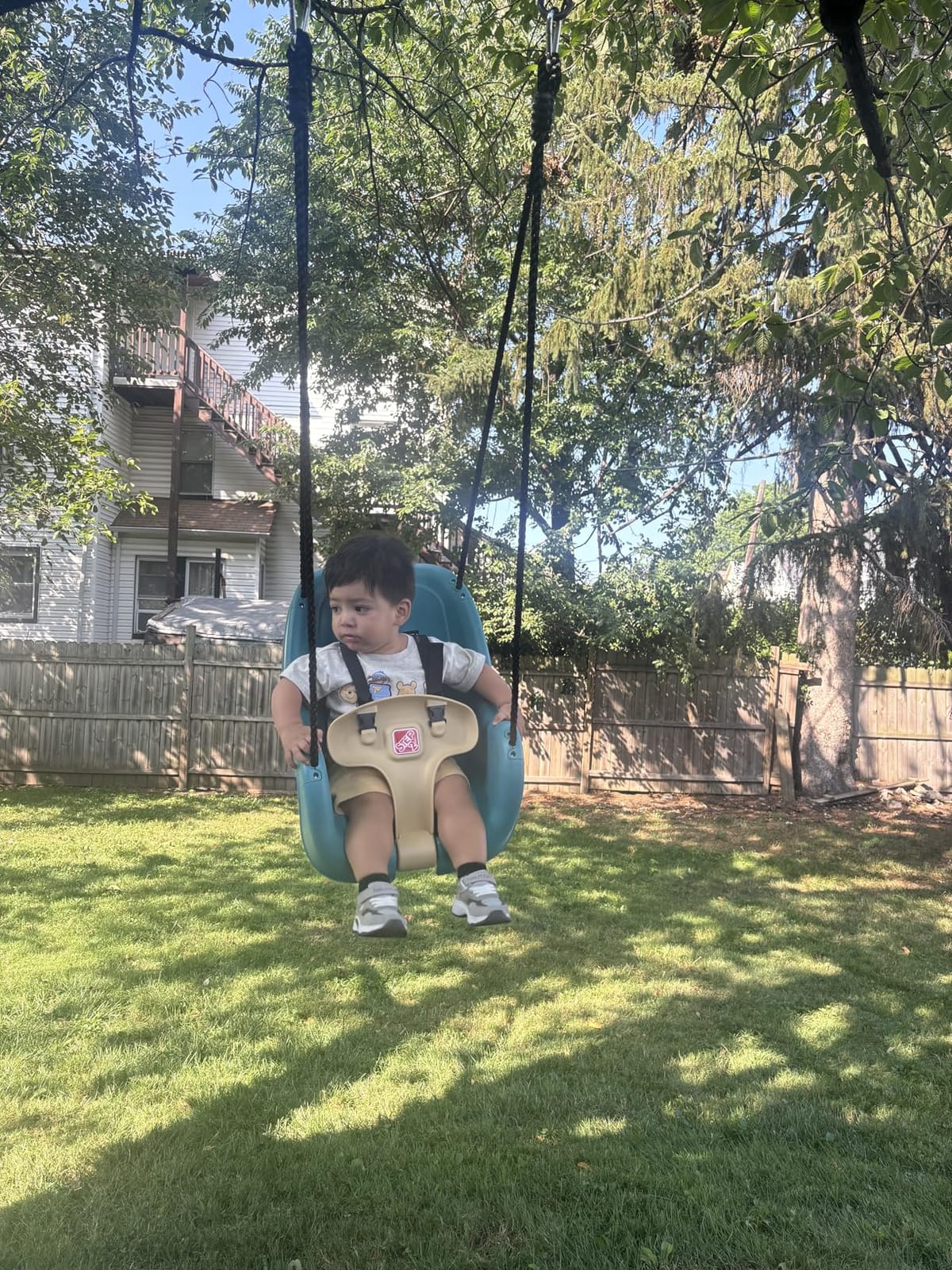 Step2 Infant to Toddler Swing, Baby Outdoor Swing, Backyard Bucket Style Swing Seat, Secure Harness, Outside Weather-Resistant Rope, Attach to Playset, For Toddlers 9 Months -3 Years Old customer photo 2