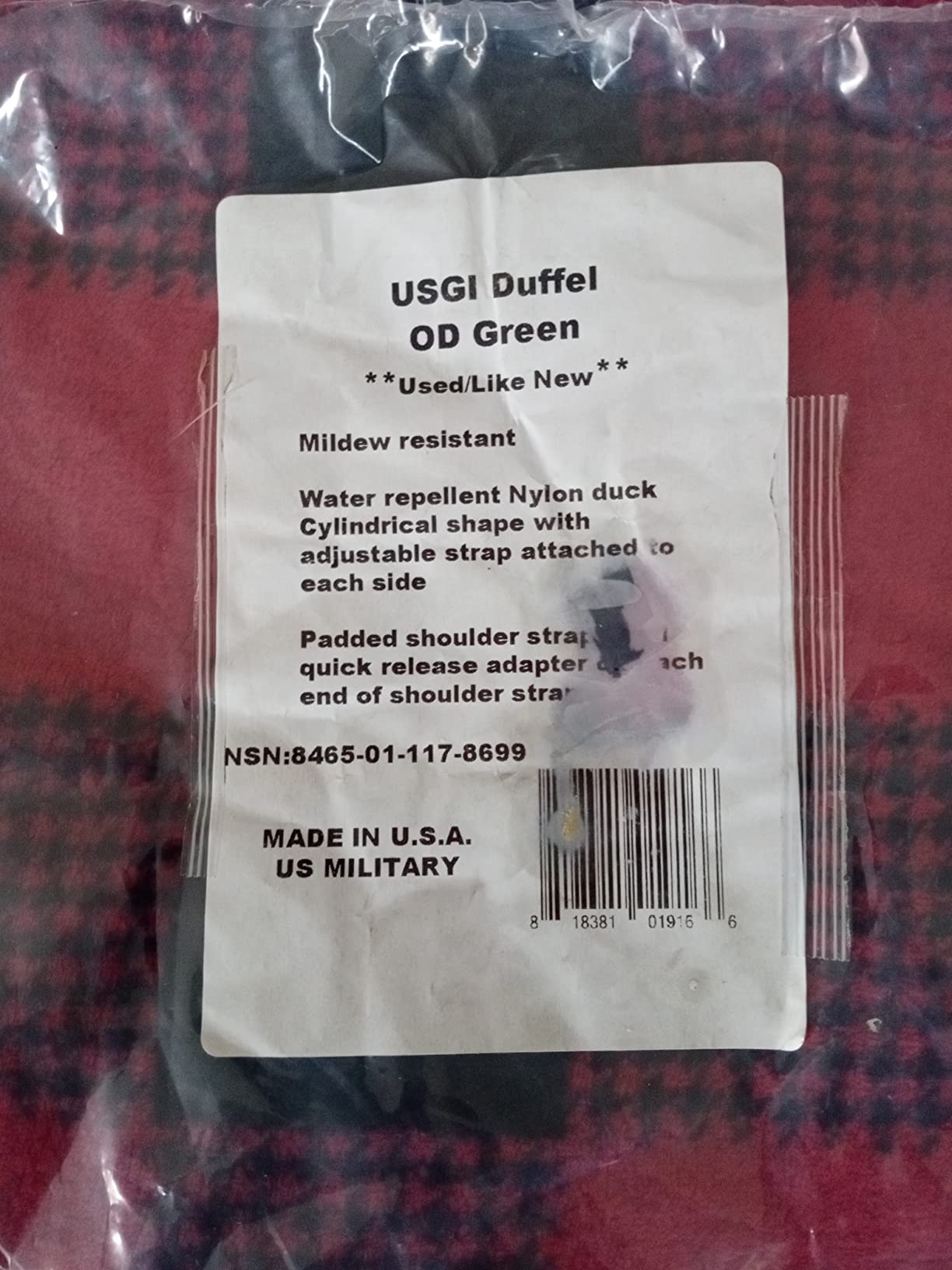 Military Outdoor Clothing Previously Issued Government Olive Drab Cordura 2 Strap Duffle Bag customer photo 1