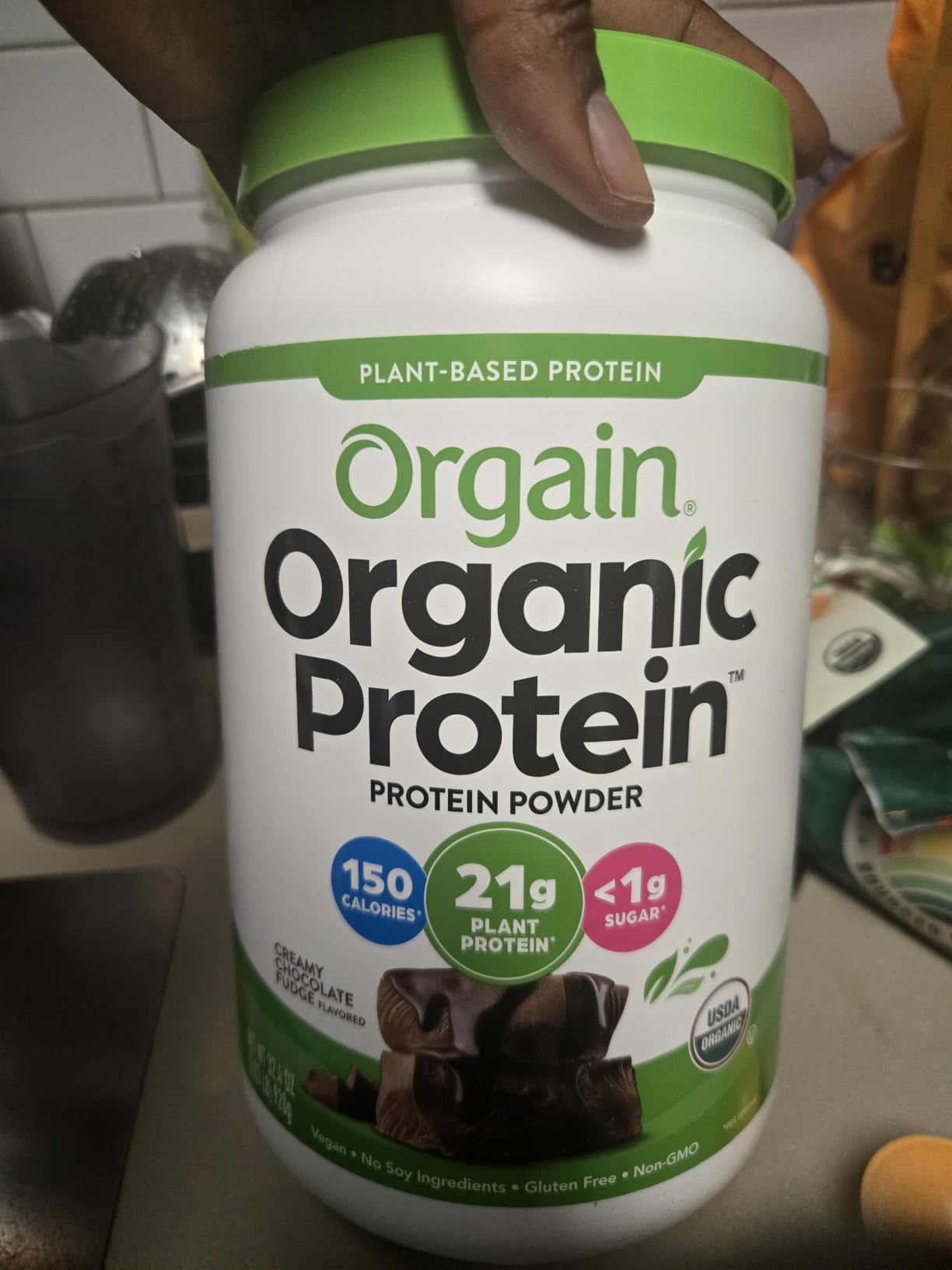 Orgain Organic Vegan 21g Protein Powder, Creamy Chocolate Fudge, 2.03 lb customer photo 2