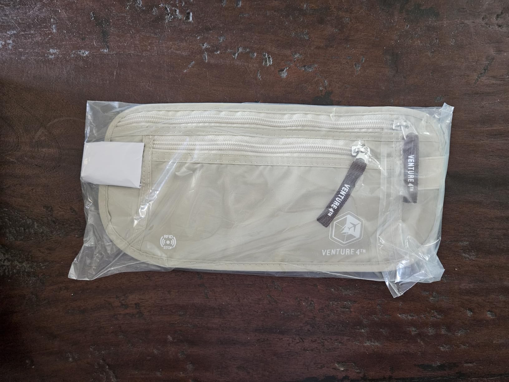VENTURE 4TH Travel Money Belt, RFID Blocking Passport Holder - Beige customer photo 1