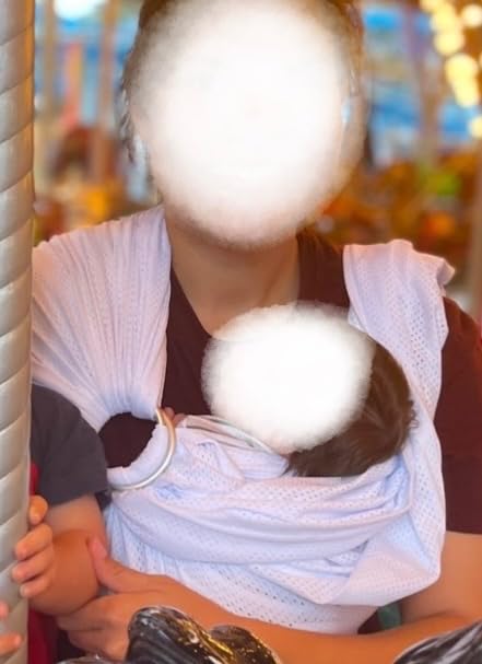 Baby Water Ring Sling Carrier | Lightweight Breathable Mesh Baby Wrap for Infant, Newborn, Kids and Toddlers | Perfect for Summer, Swimming, Pool, Beach | Great for Dad Too Grey customer photo 2