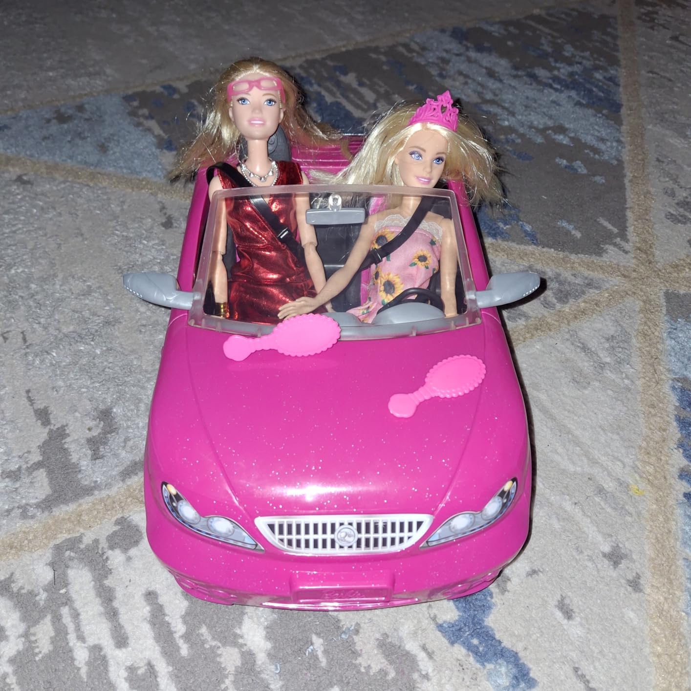 Barbie Playset with Sparkly Pink 2-Seater Toy Convertible Car Featuring Glam Details & Fashion Doll in Sundress & Sunglasses (Amazon Exclusive) customer photo 2