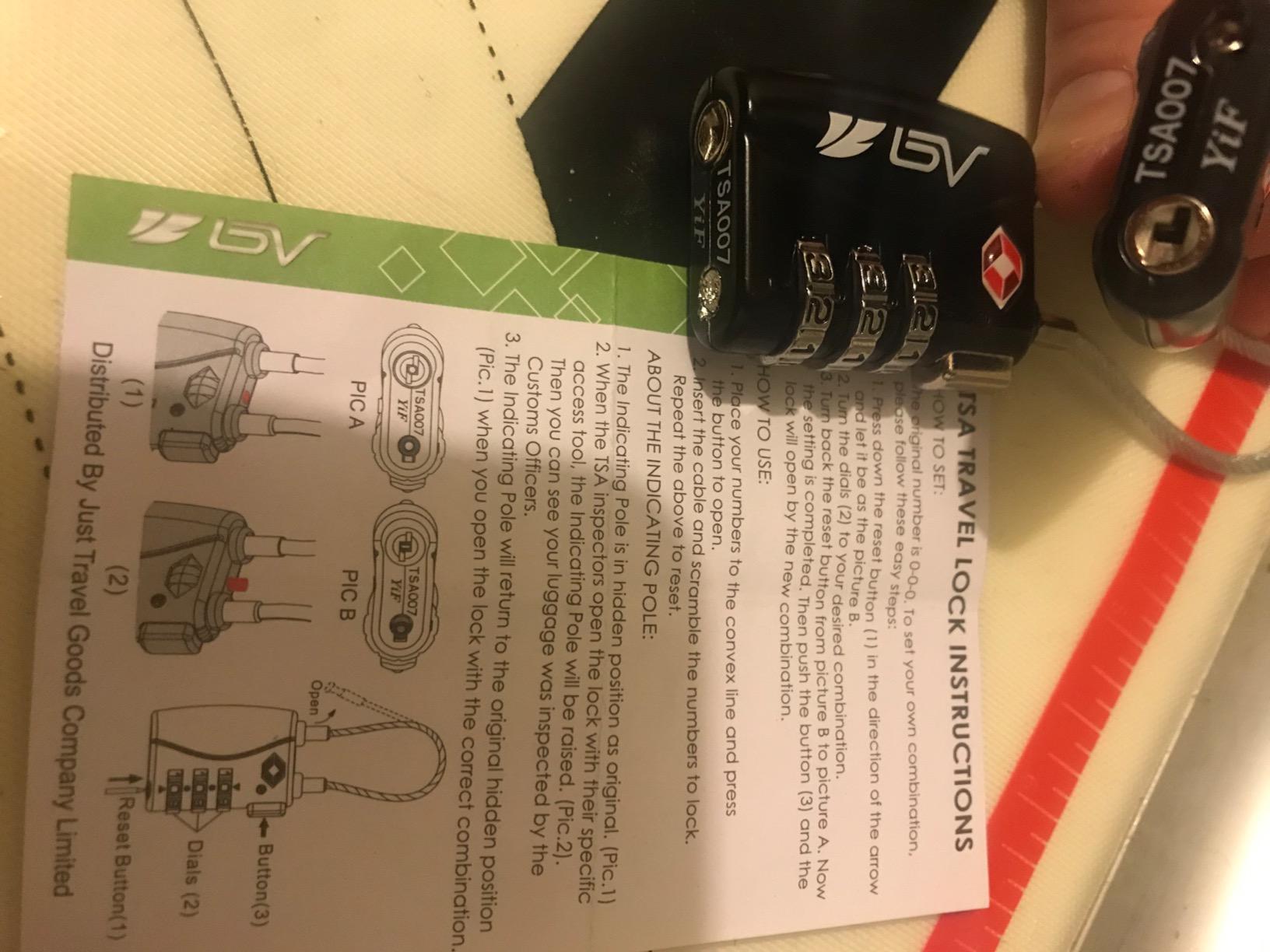 BV Luggage Locks TSA Accepted, Open Alert Cable Lock, Black, 2 Pack customer photo 2