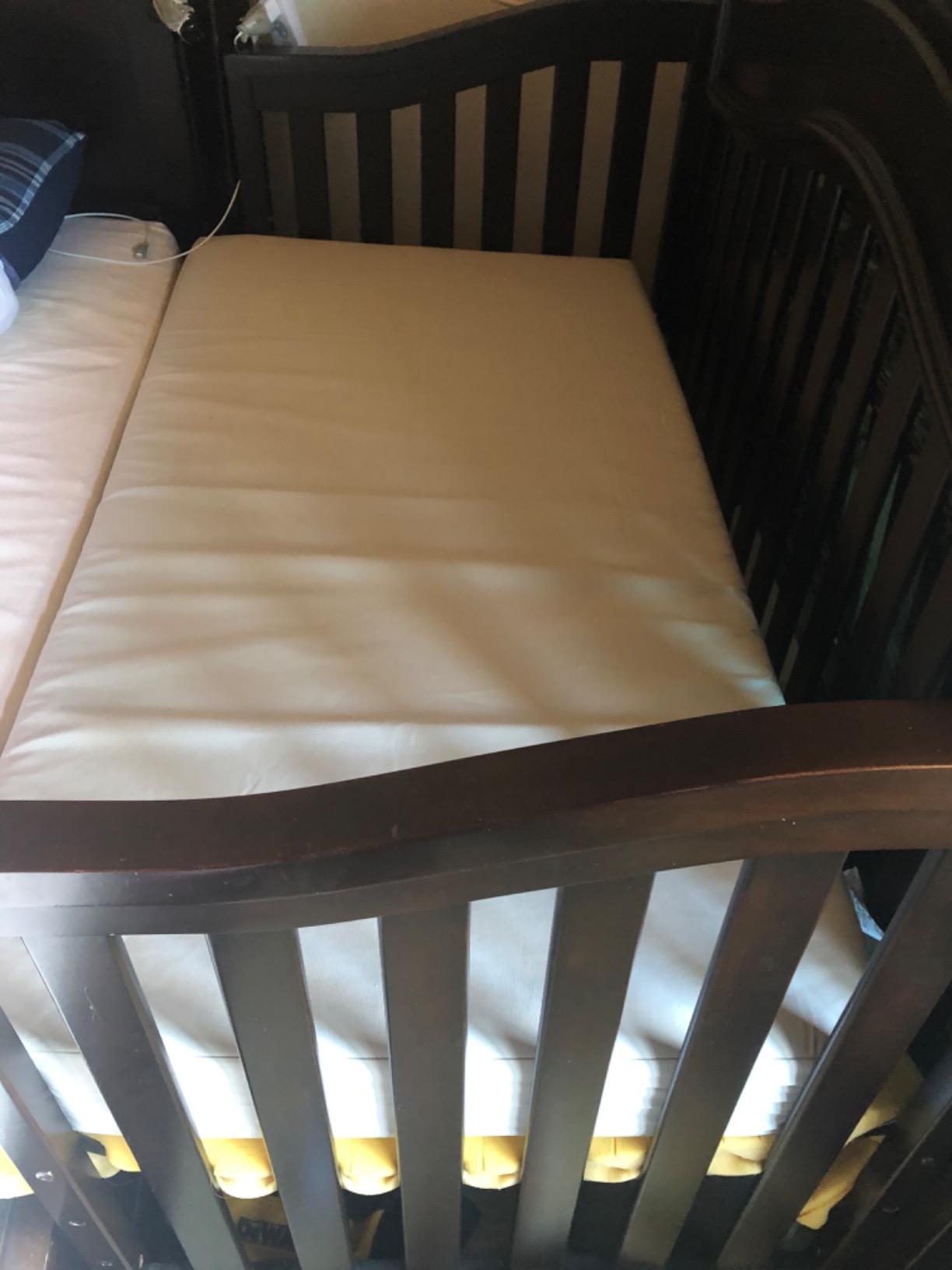 Milliard Memory Foam Crib Mattress, New Edition, Flip Technology, Firm Side for Baby and Soft Side for Toddler - 100% Cotton Cover, Made in The USA, 5.5x52x27.5 in. customer photo 2