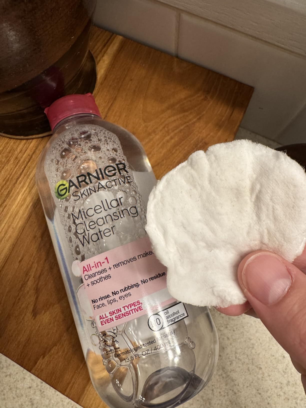 Garnier Micellar Water, Facial Cleanser & Makeup Remover, 3.4 Fl Oz customer photo 1