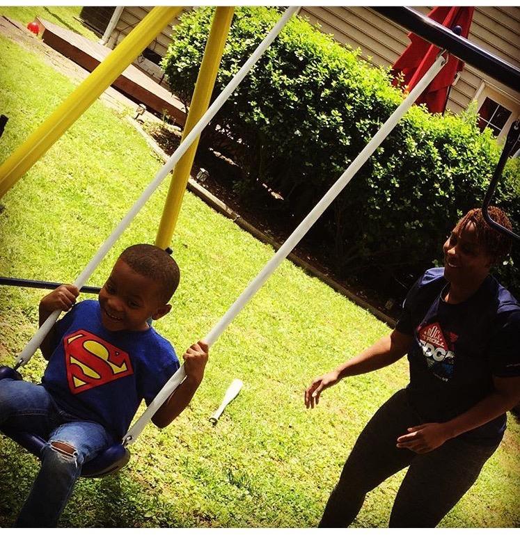 Sportspower My First Metal Swing Set with Slide, 4 Kids Max, Blue, Yellow customer photo 2