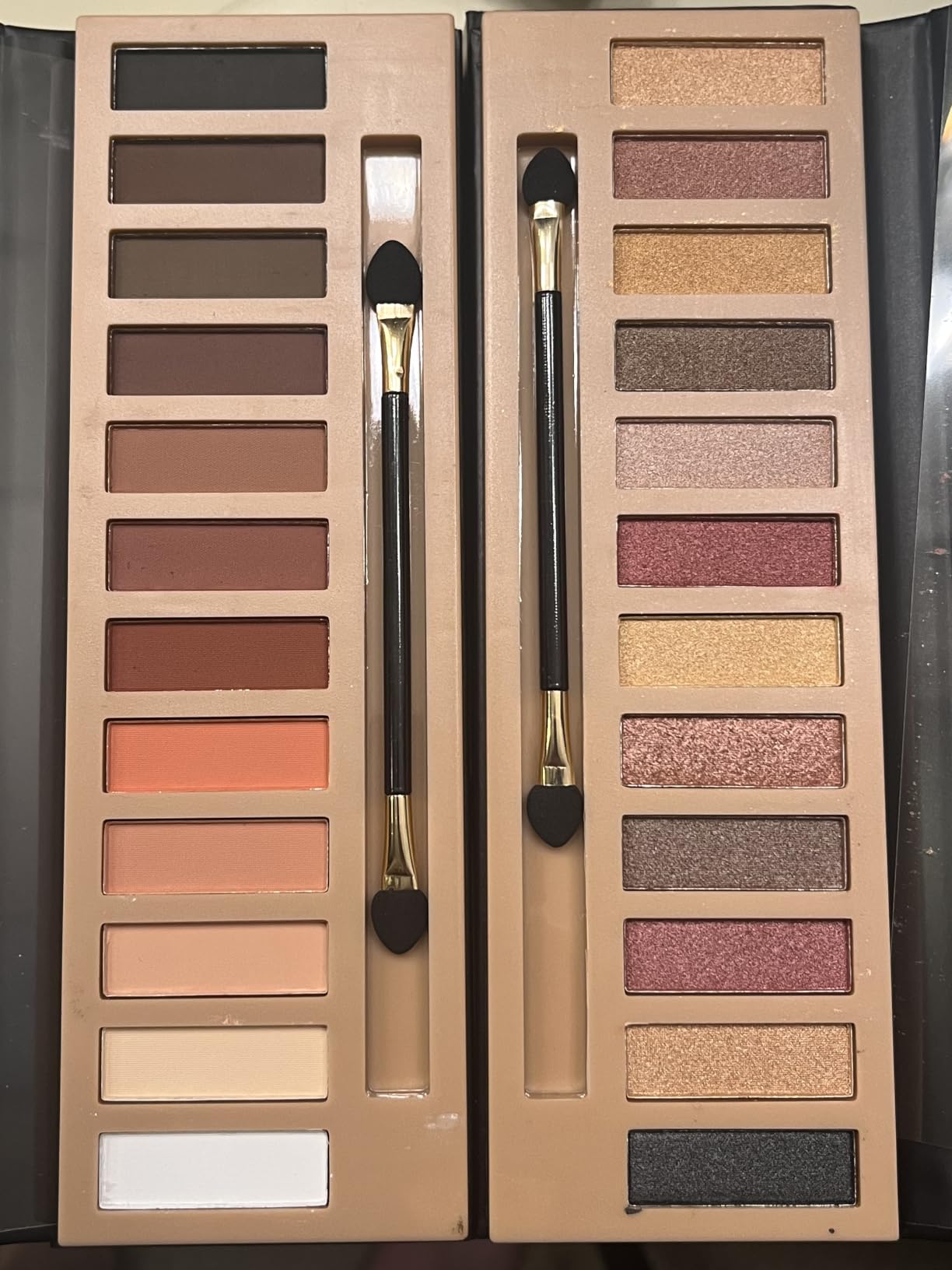 BOLOPER 2 Pack 12 Colors Makeup Nude Colors Eyeshadow Palette Natural Nude Matte Shimmer Glitter Pigment Eye Shadow Pallete Set Waterproof Smokey Professional Beauty Makeup Kit (2 PCS) customer photo 2