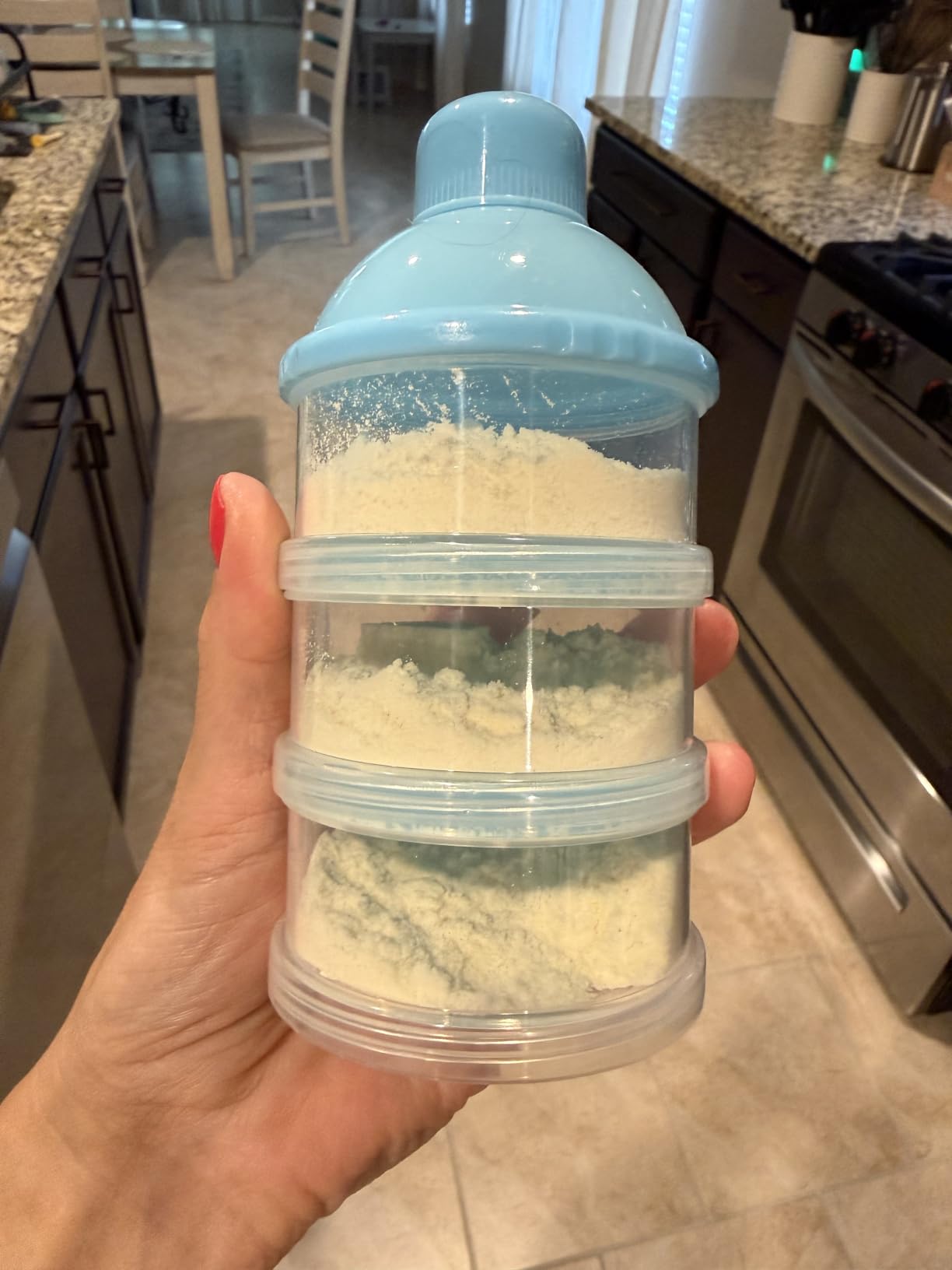 Accmor Formula Dispenser On The Go, 5 Compartments Stackable Formula Container for Travel, Baby Milk Powder Kids Snack Container, BPA Free customer photo 2