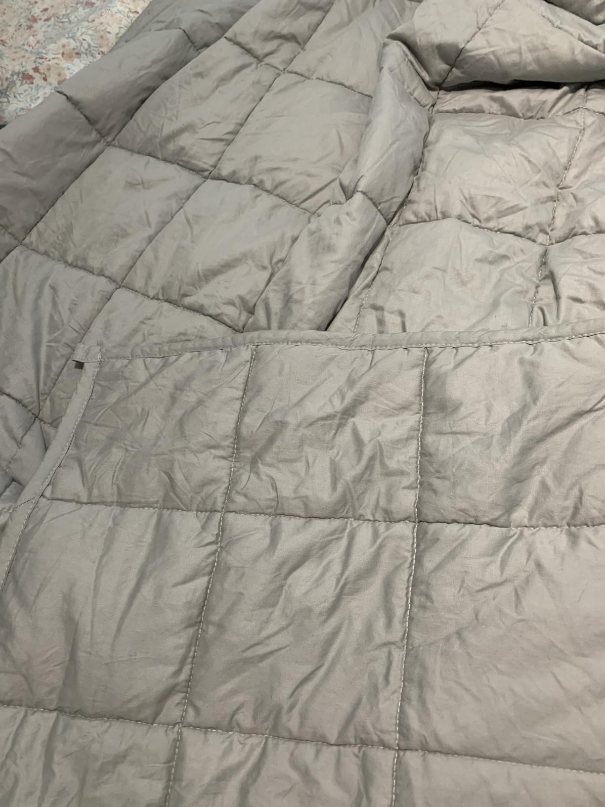 RelaxBlanket Cotton Weighted Blanket 100% Cotton with Premium Glass Beads for All-Season 80''x90'' 30lbs,Dark Grey customer photo 2