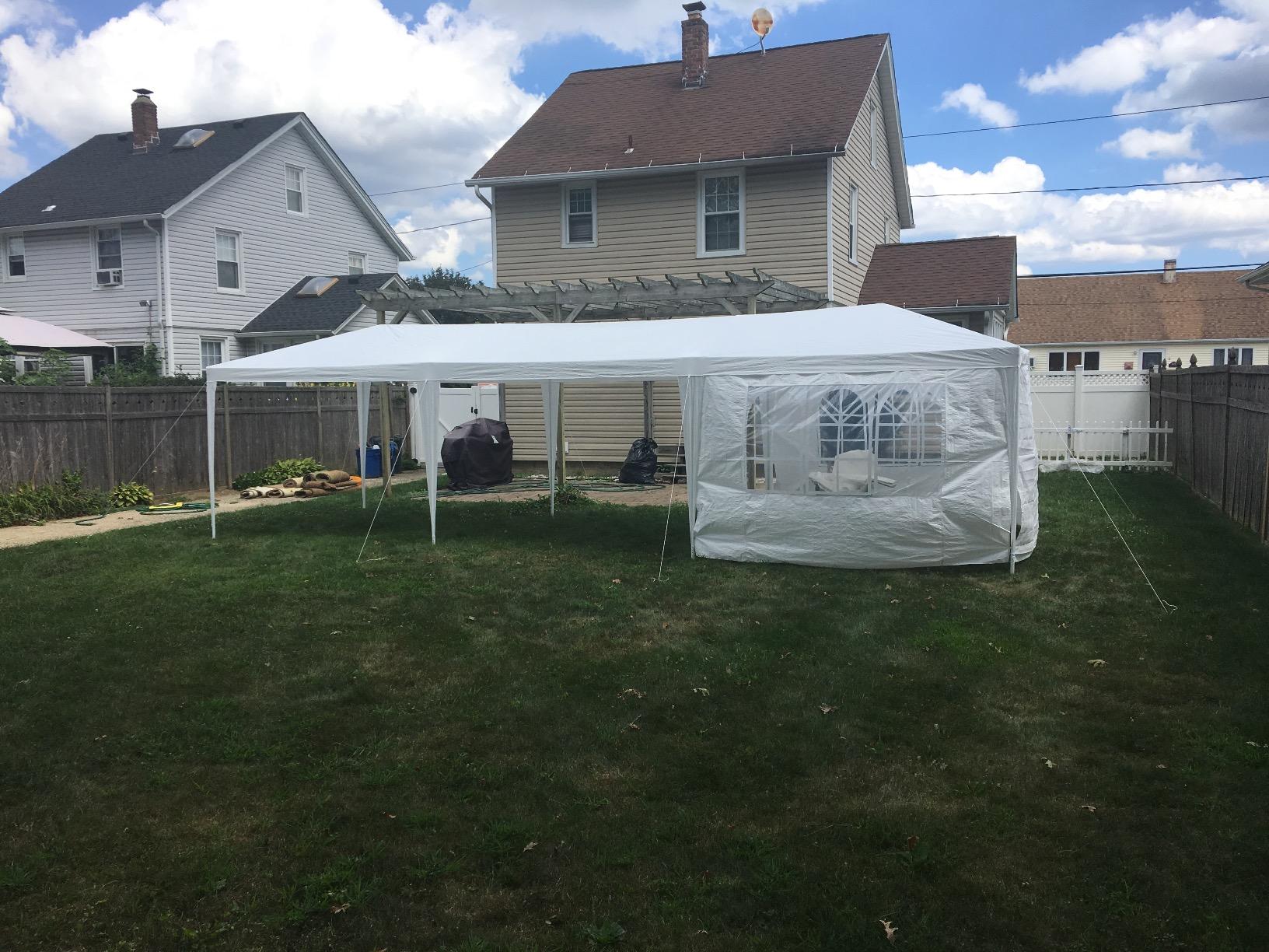 10' x 20' Outdoor White Waterproof Gazebo Canopy Tent with Removable Sidewalls Windows Heavy Duty Tent for Party Wedding Events Beach BBQ… customer photo 2