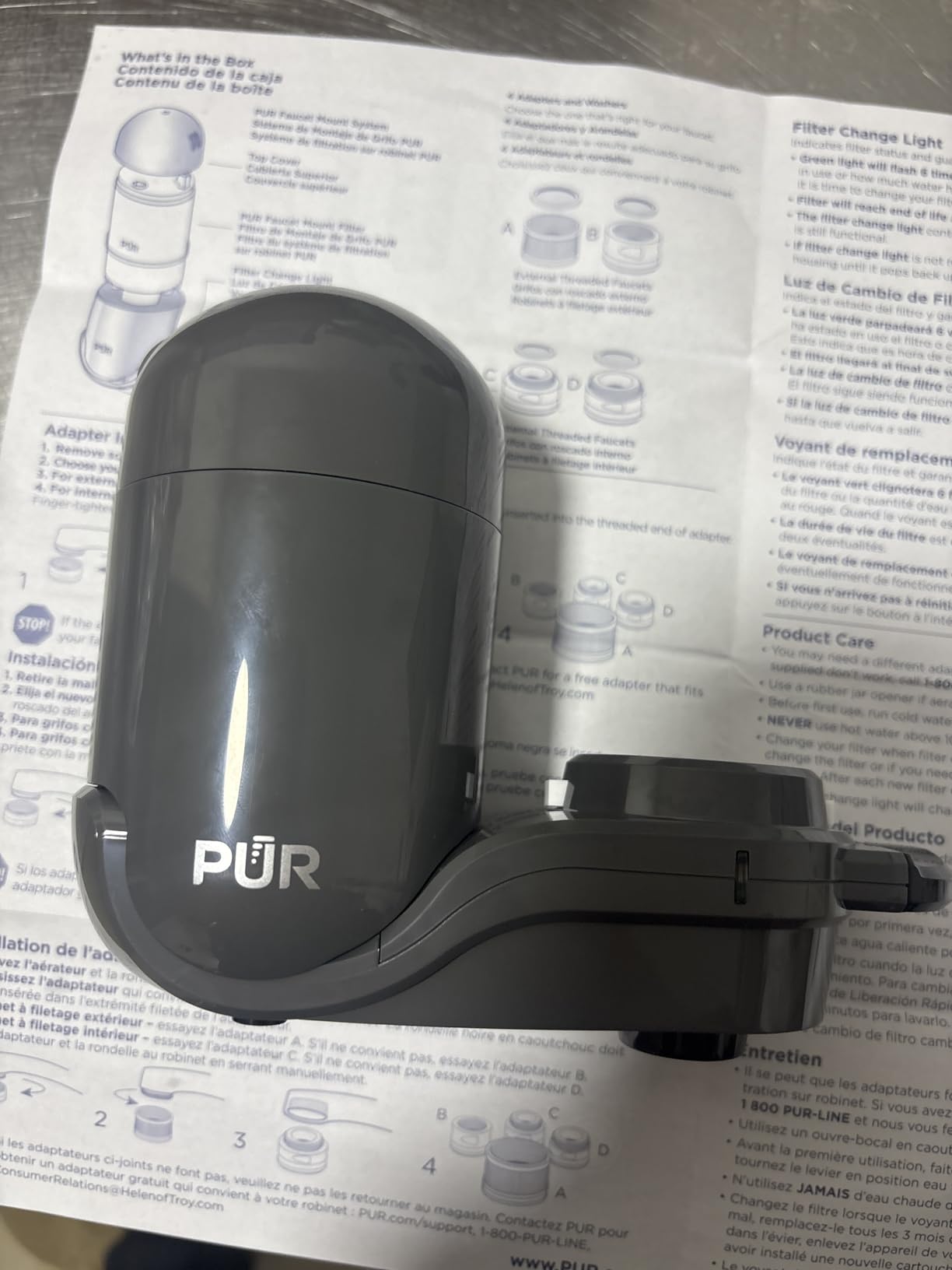 PUR Plus Faucet-Mount Water Filtration System, Lead-Reducing Filter, Grey customer photo 1