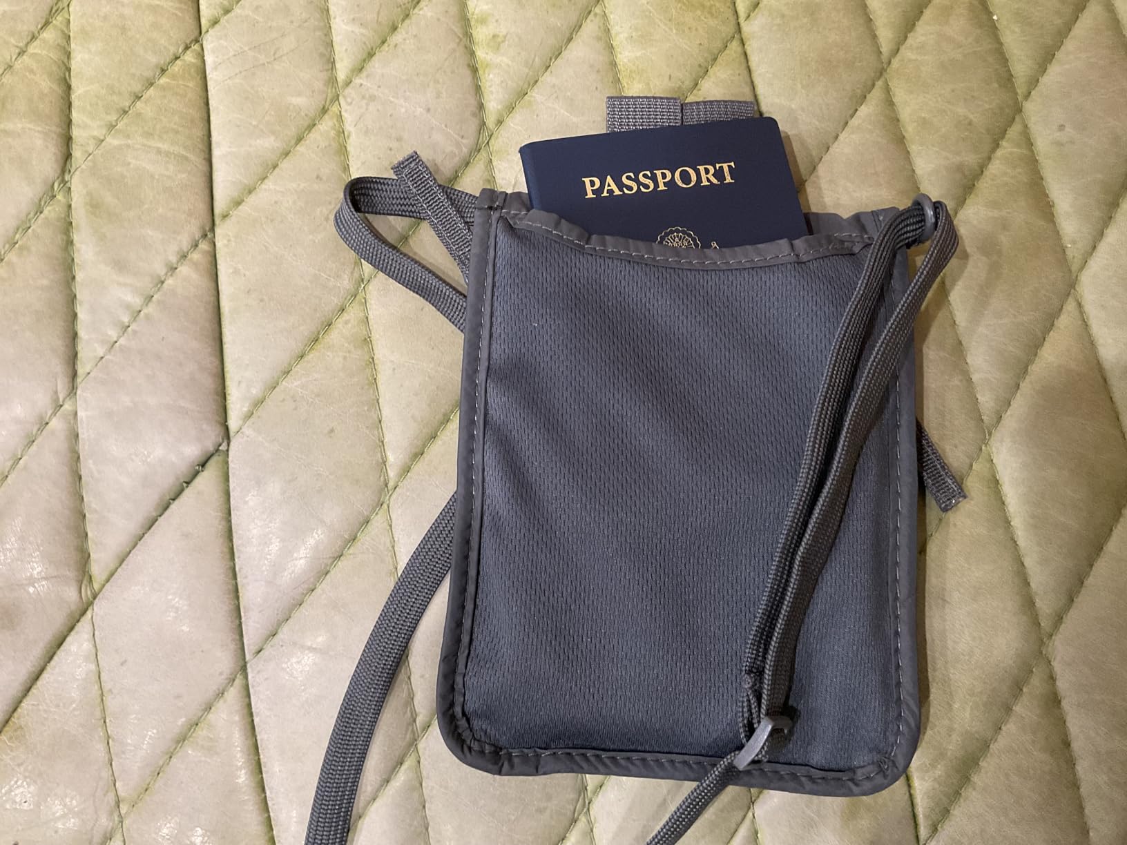 Alpha Keeper Neck Wallet, Travel Pouch For Passport Holder And Documents, RFID Blocking, Beige, Unisex Adult, Travelers, Adults customer photo 1