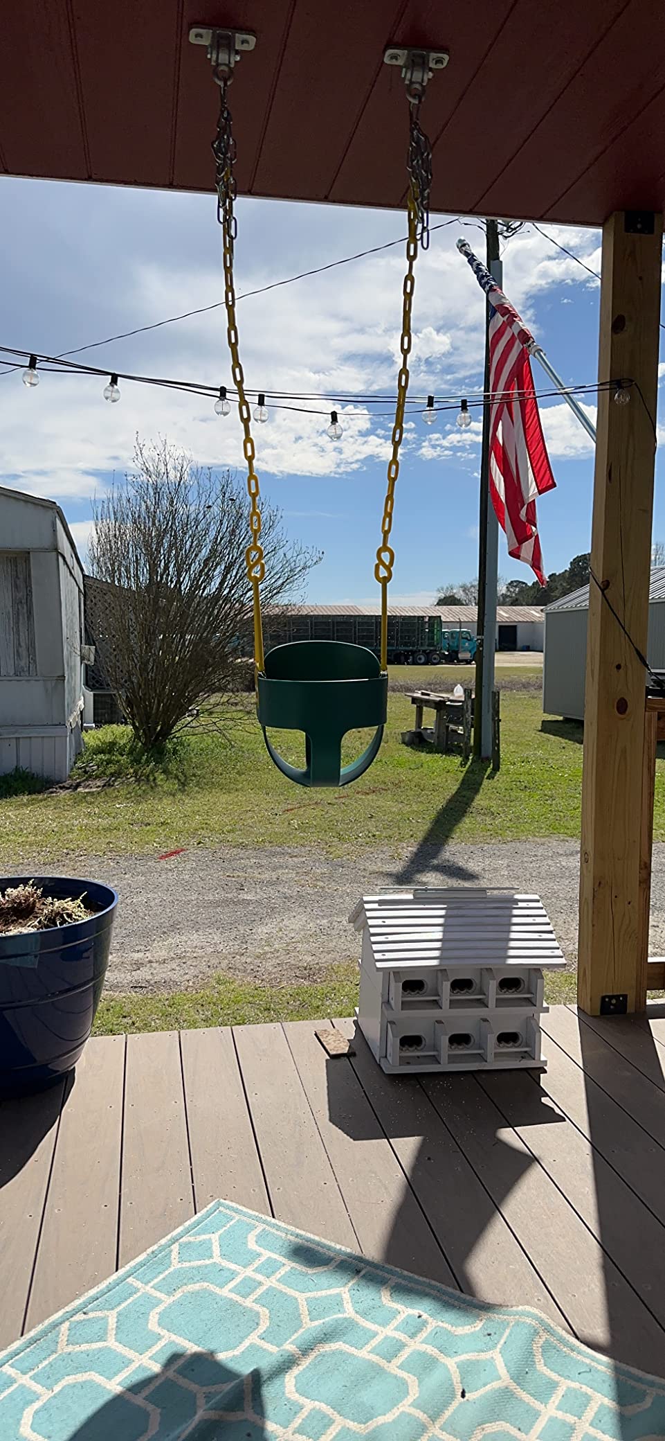 Deluxe High Back Full Bucket Toddler Swing with Pinch Protection, Green customer photo 2