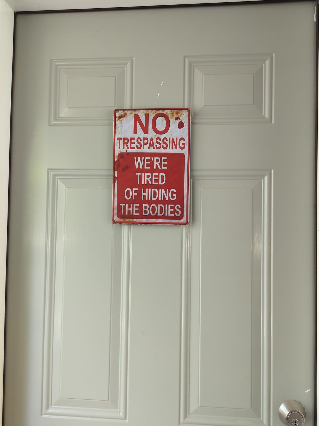 CVNDKN Tin No Trespassing Sign customer photo 2