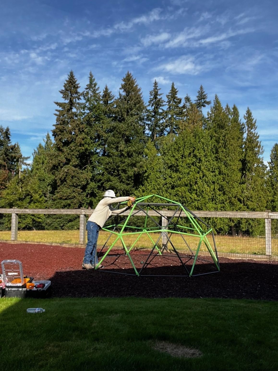 Lifetime 90951 Geometric Dome Climber Jungle Gym, 5.5' High x 11' Wide, Mantis Green & Bronze, 66-Inch customer photo 2