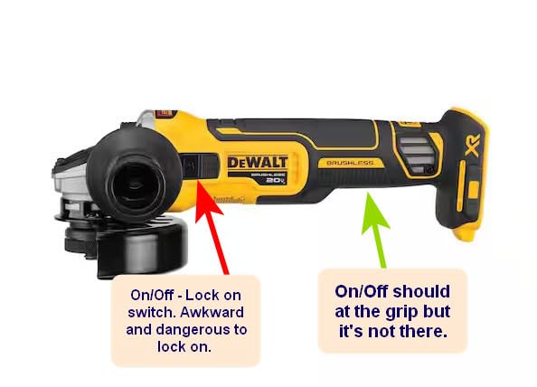 DEWALT 20V MAX* XR Angle Grinder with Kickback Brake, Slide Switch, 4-1/2-Inch, Tool Only (DCG405B) customer photo 1