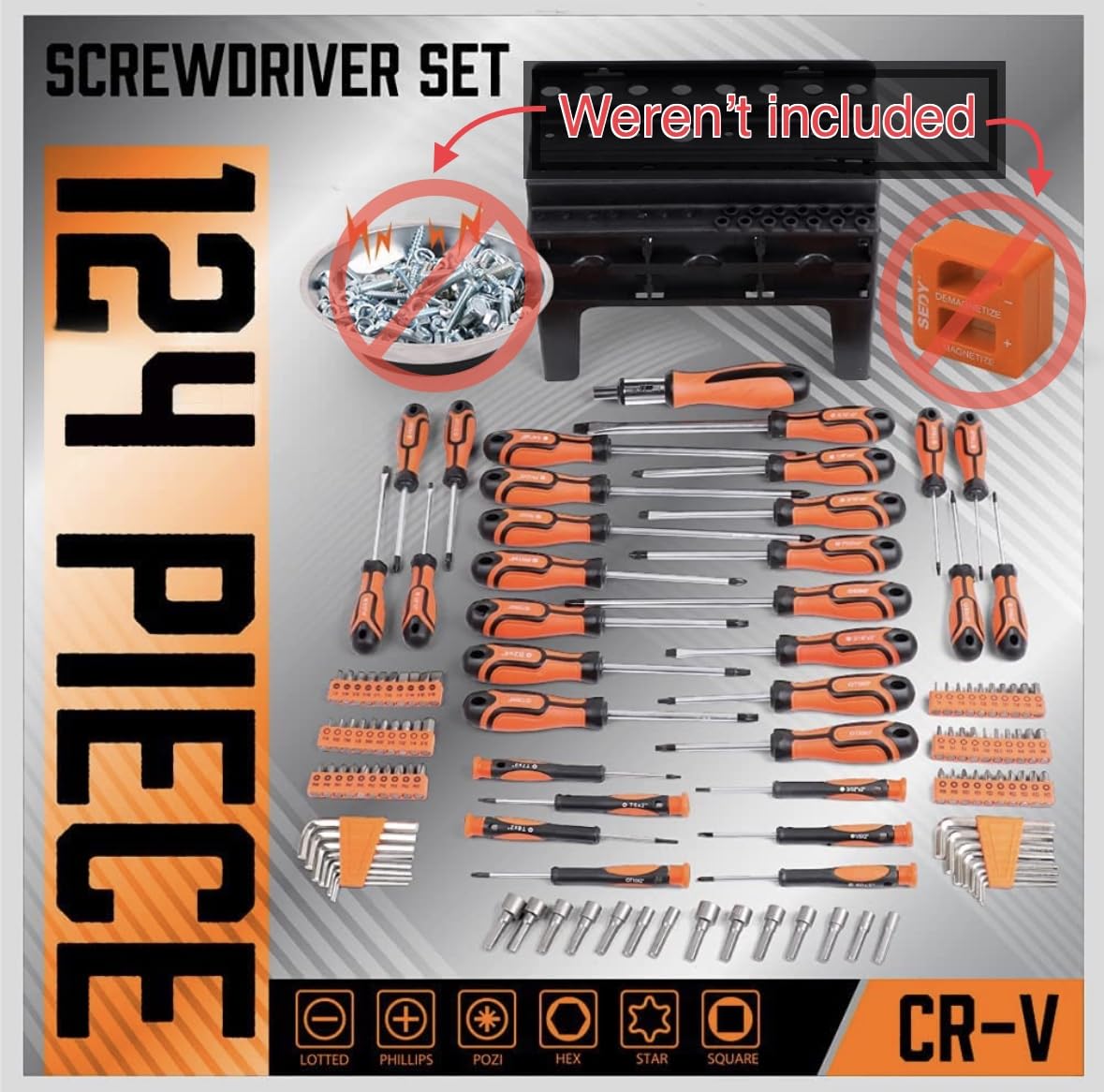 124-Piece Magnetic Screwdriver Set with Plastic Racking, Precision Screwdrivers, Magnetizer, Demagnetizer, Allen Keys, Nut Drivers, Ratchet Handles, Sockets & More - DIY Tools for Men, Tools Gift customer photo 1