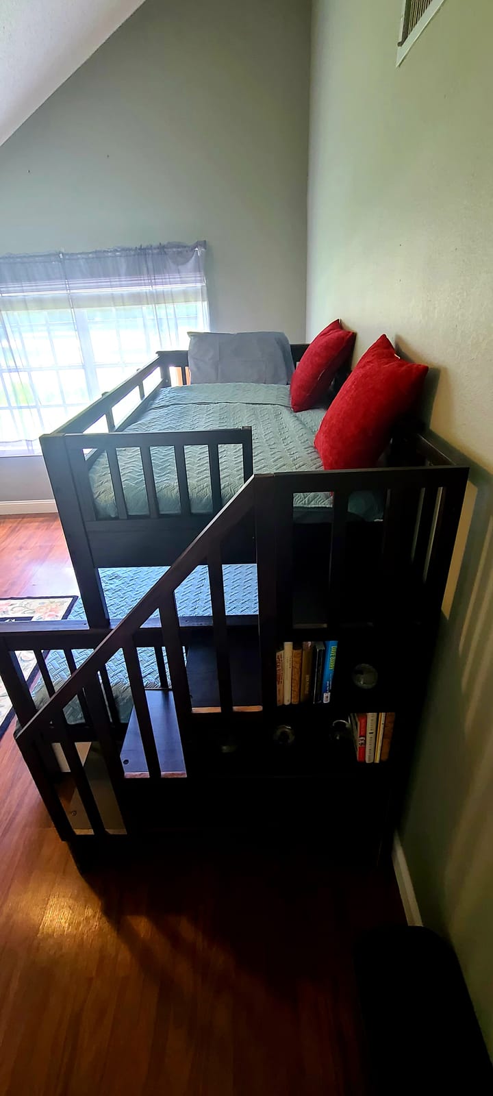 MERITLINE Twin Over Full Bunk Bed with Stairs and Storage Drawers, Wooden Bunk Bed Frame with Full-Length Guardrails, Detachable Bunk Beds for Kids Teens Adults (White) customer photo 2