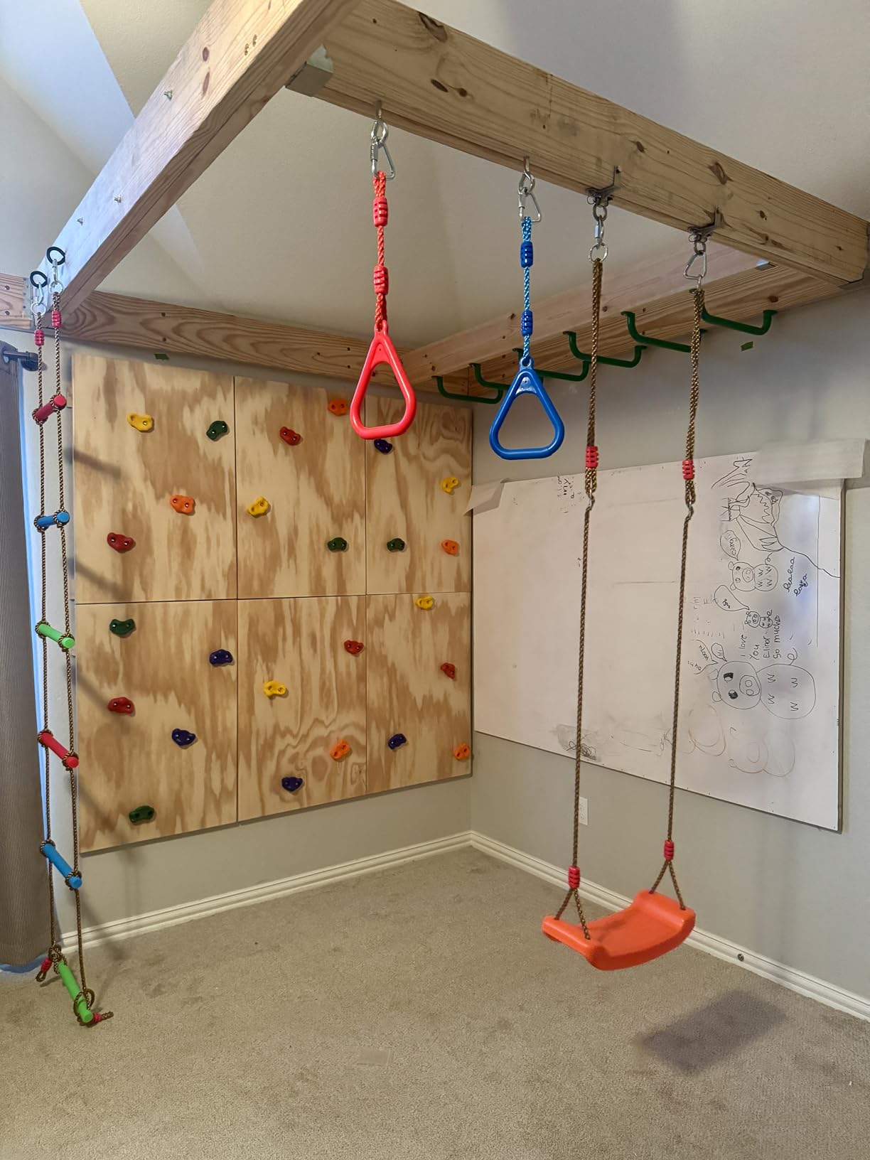 Ninja Warrior Obstacle Course Kit for Kids Ninja Slackline with 10 Accessories Monkey Bars, Ladder, Climbing Rope, Gym Rings, Swing, Monkey Fist for Backyard Training Equipment customer photo 2