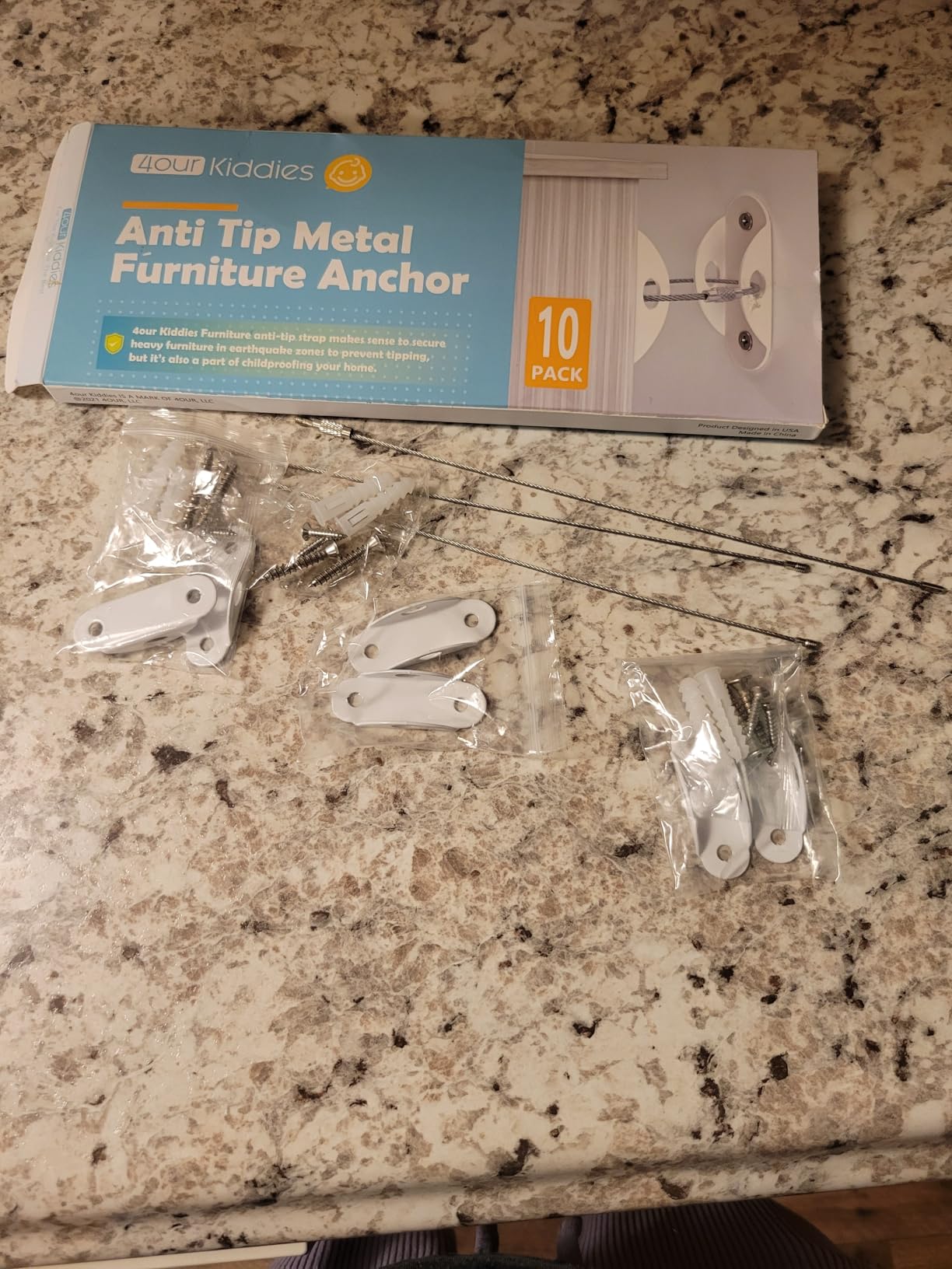 4our Kiddies Furniture Anchors(10 Pack), Furniture Straps for Baby Proofing customer photo 2